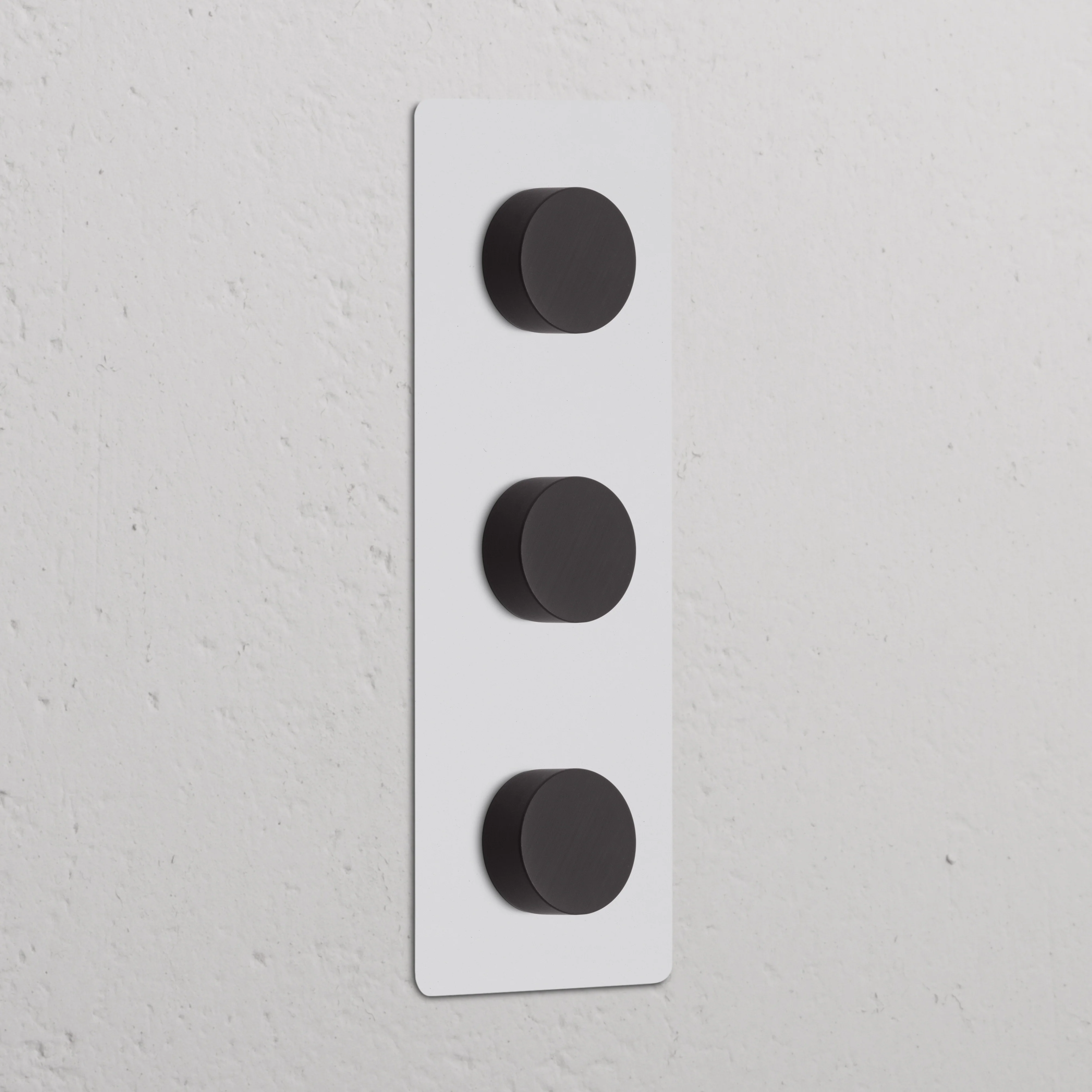 Kew Triple 3x Vertical Dimmer Switch - Paintable Bronze
