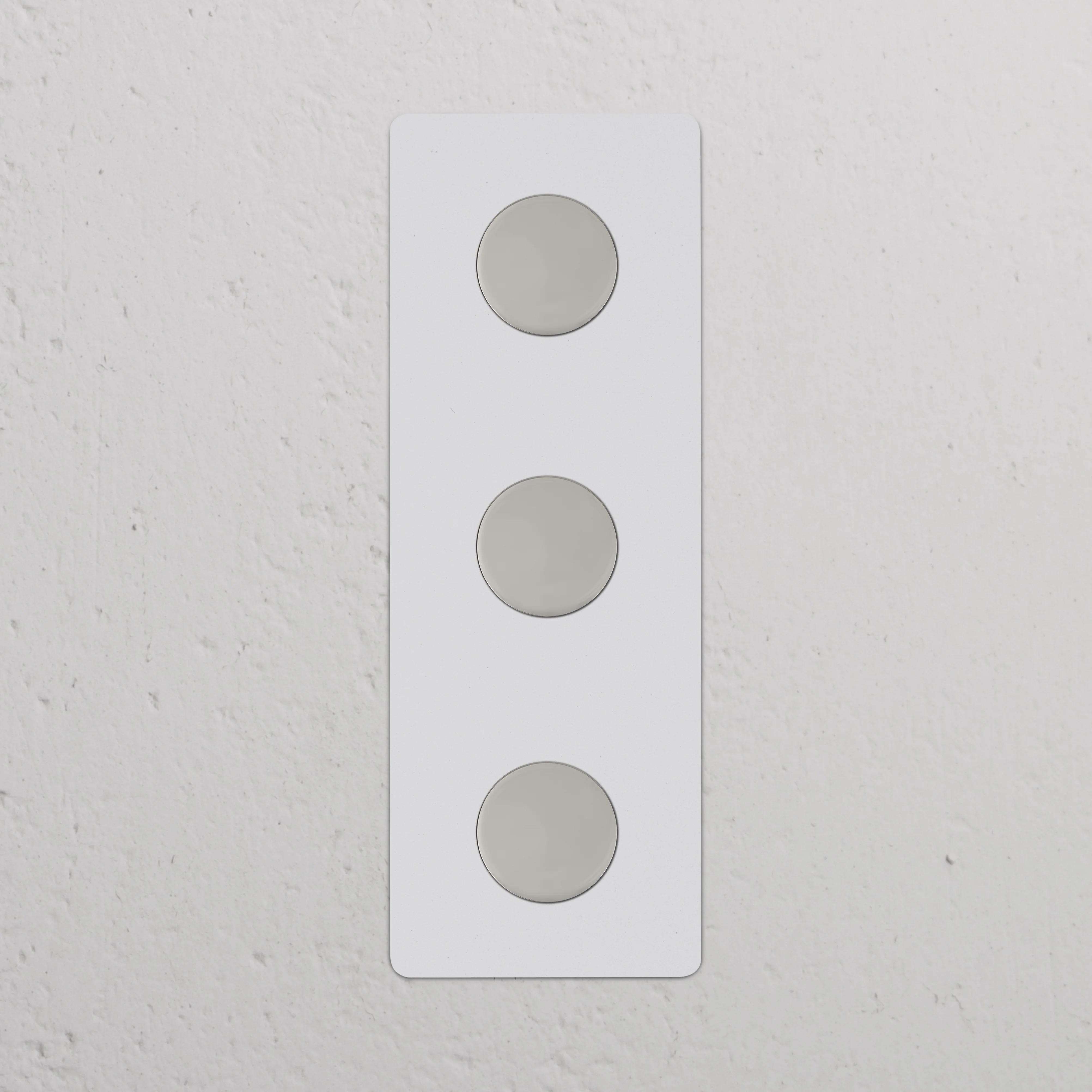 Kew Triple 3x Vertical Multiway Dimmer Switch - Paintable Polished Nickel - Image 2