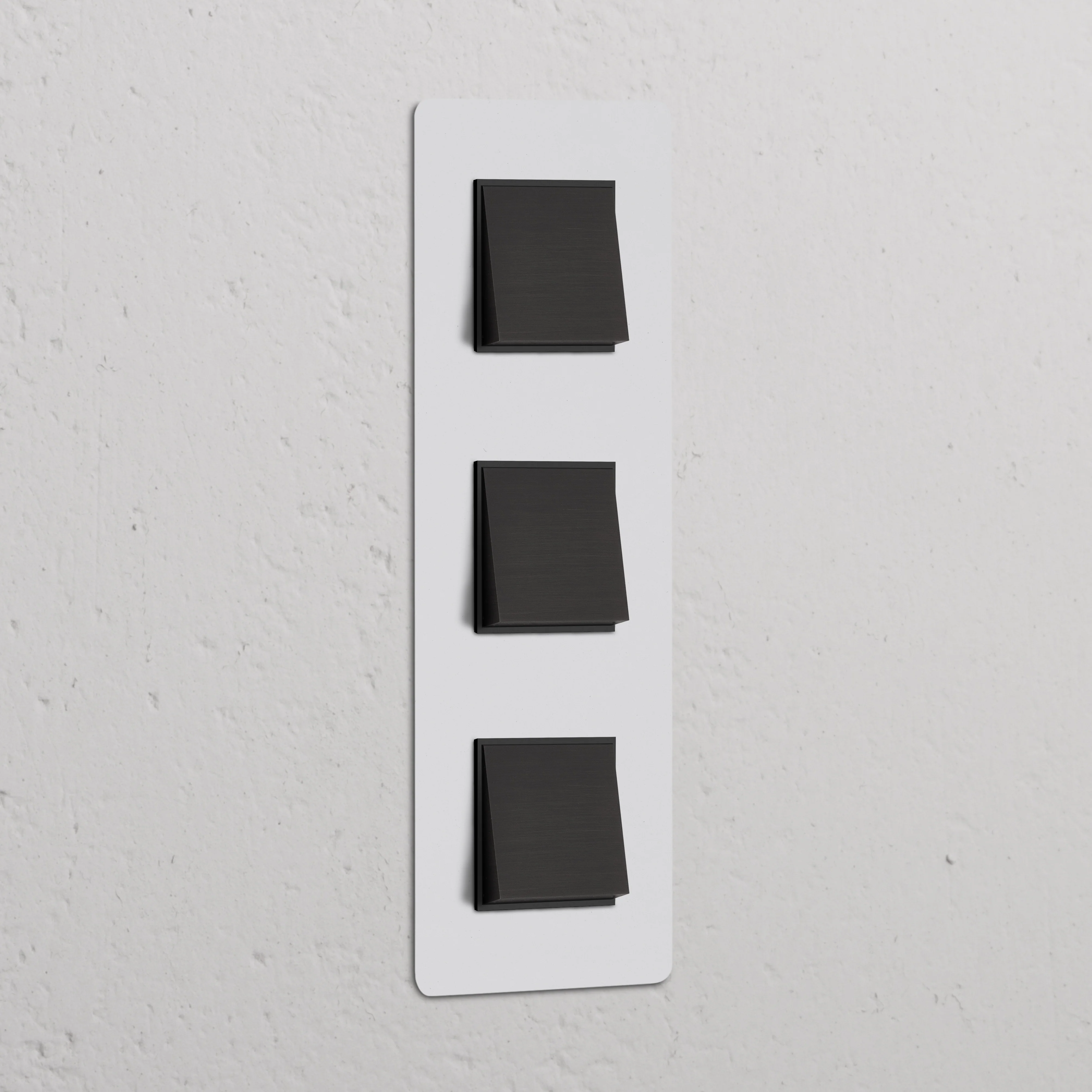 Kew Triple 3x Vertical Rocker Switch - Paintable Bronze | Black