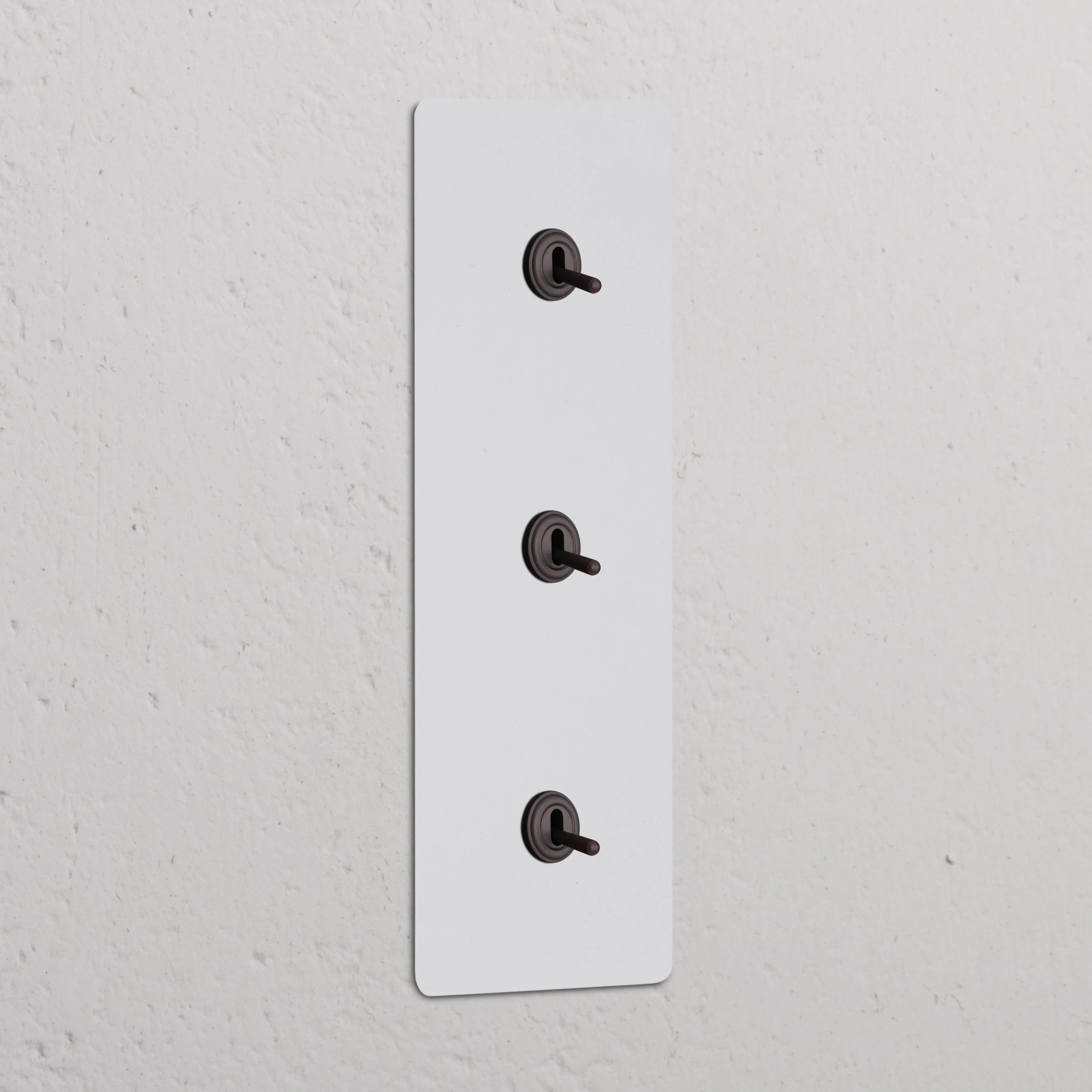 Kew Triple 3x Vertical Toggle Switch - Paintable Bronze