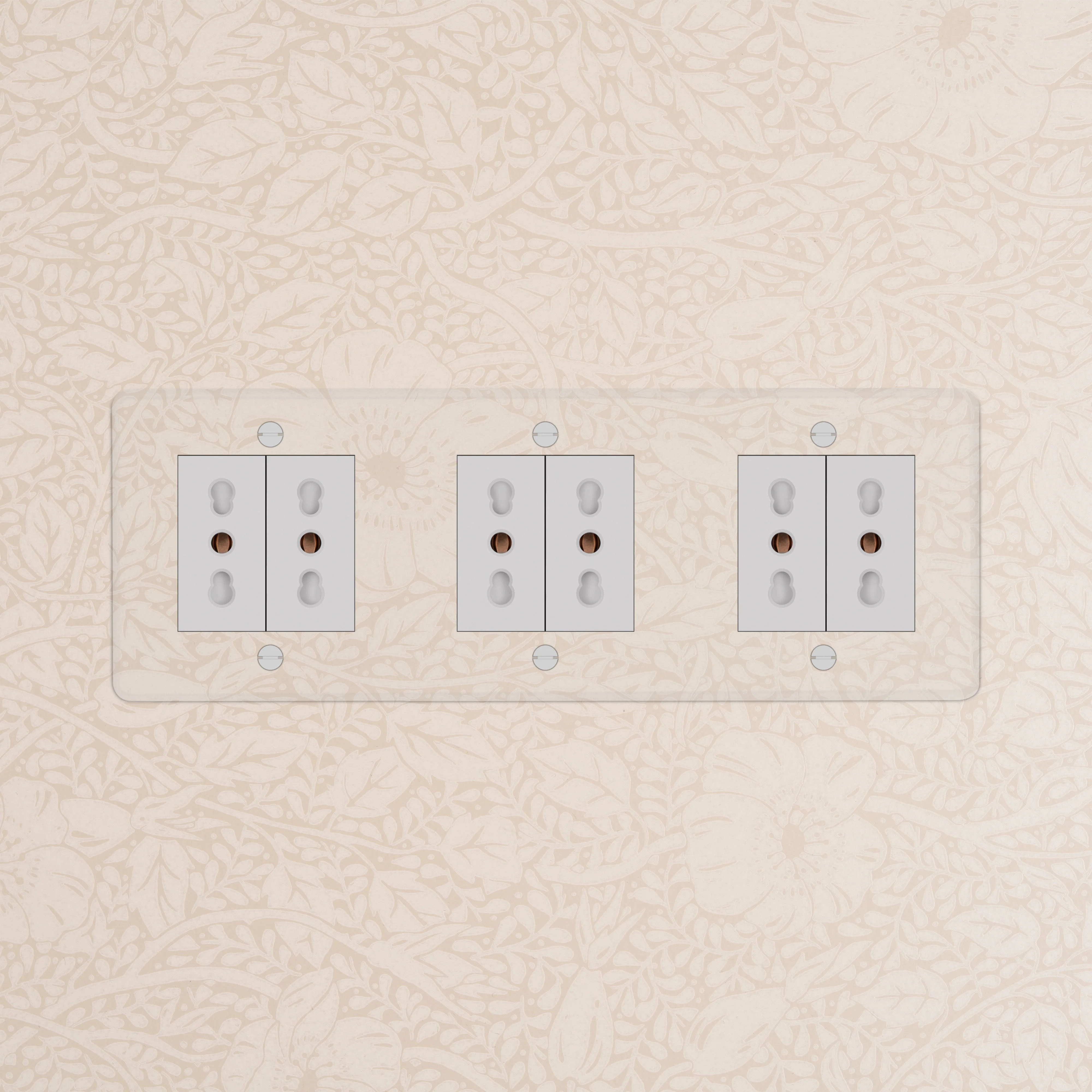 Kew Triple 6x Bipasso Socket - Clear | White - Image 2