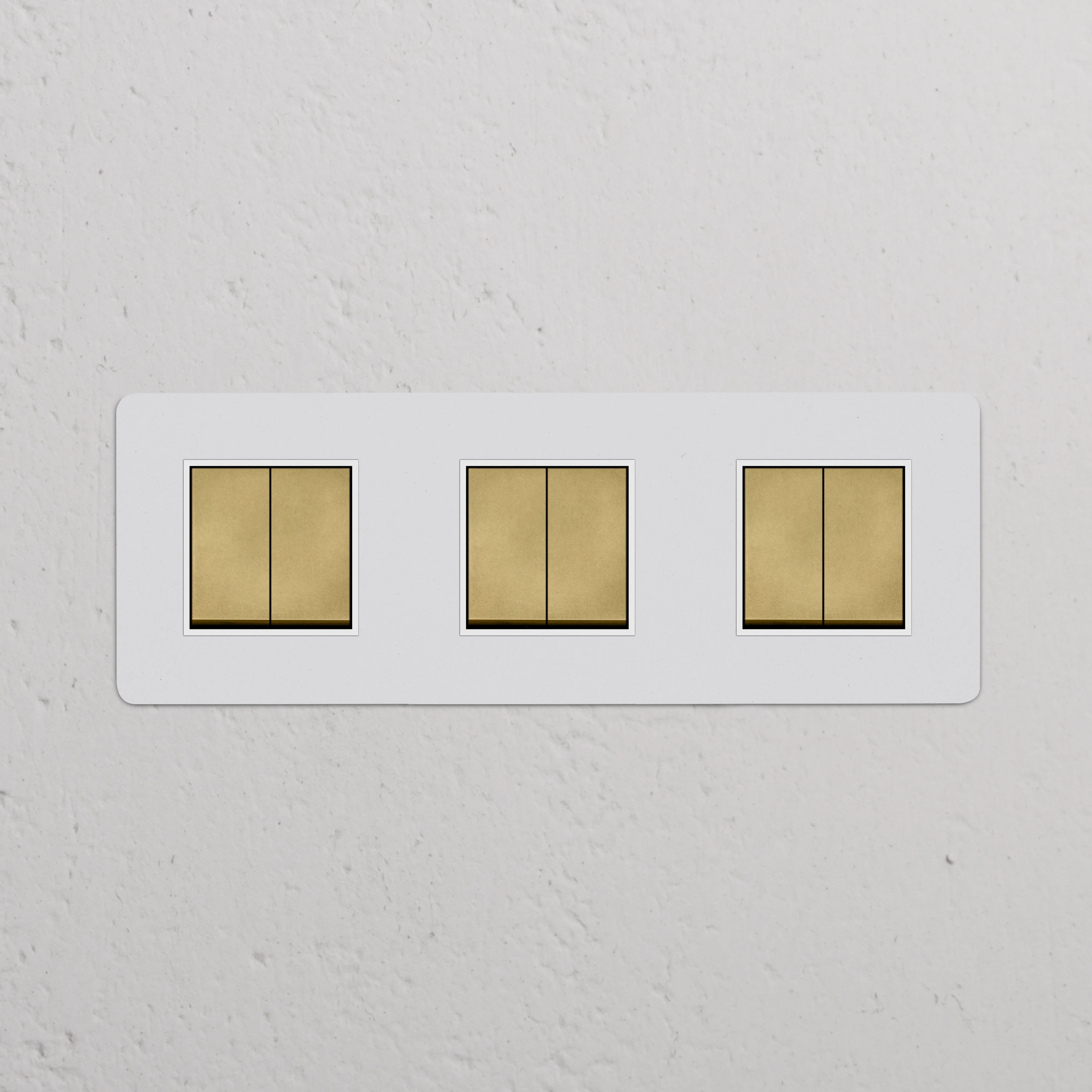 Kew Triple 6x Rocker Switch - Paintable Antique Brass | White - Image 2