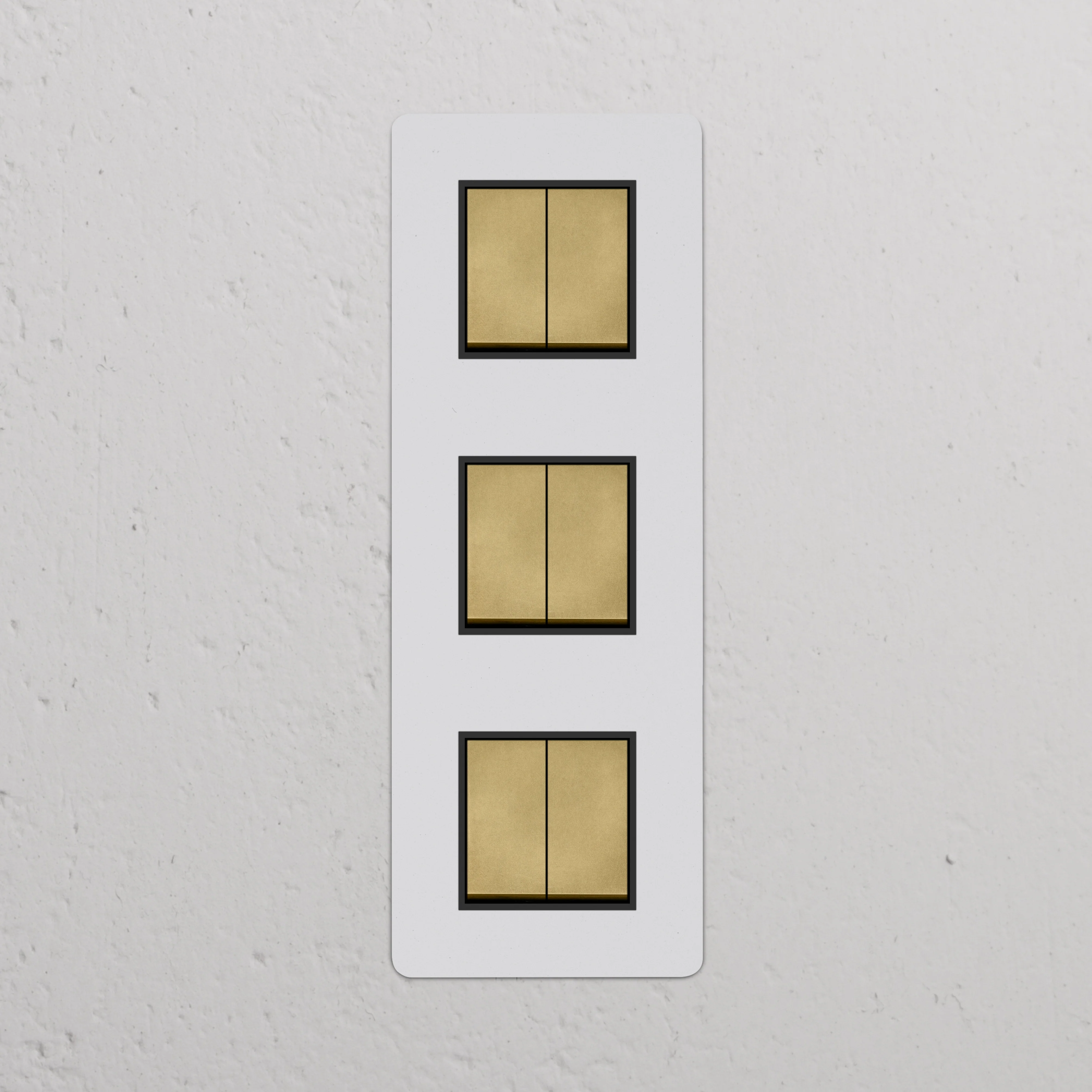 Kew Triple 6x Vertical Rocker Switch - Paintable Antique Brass | Black - Image 2