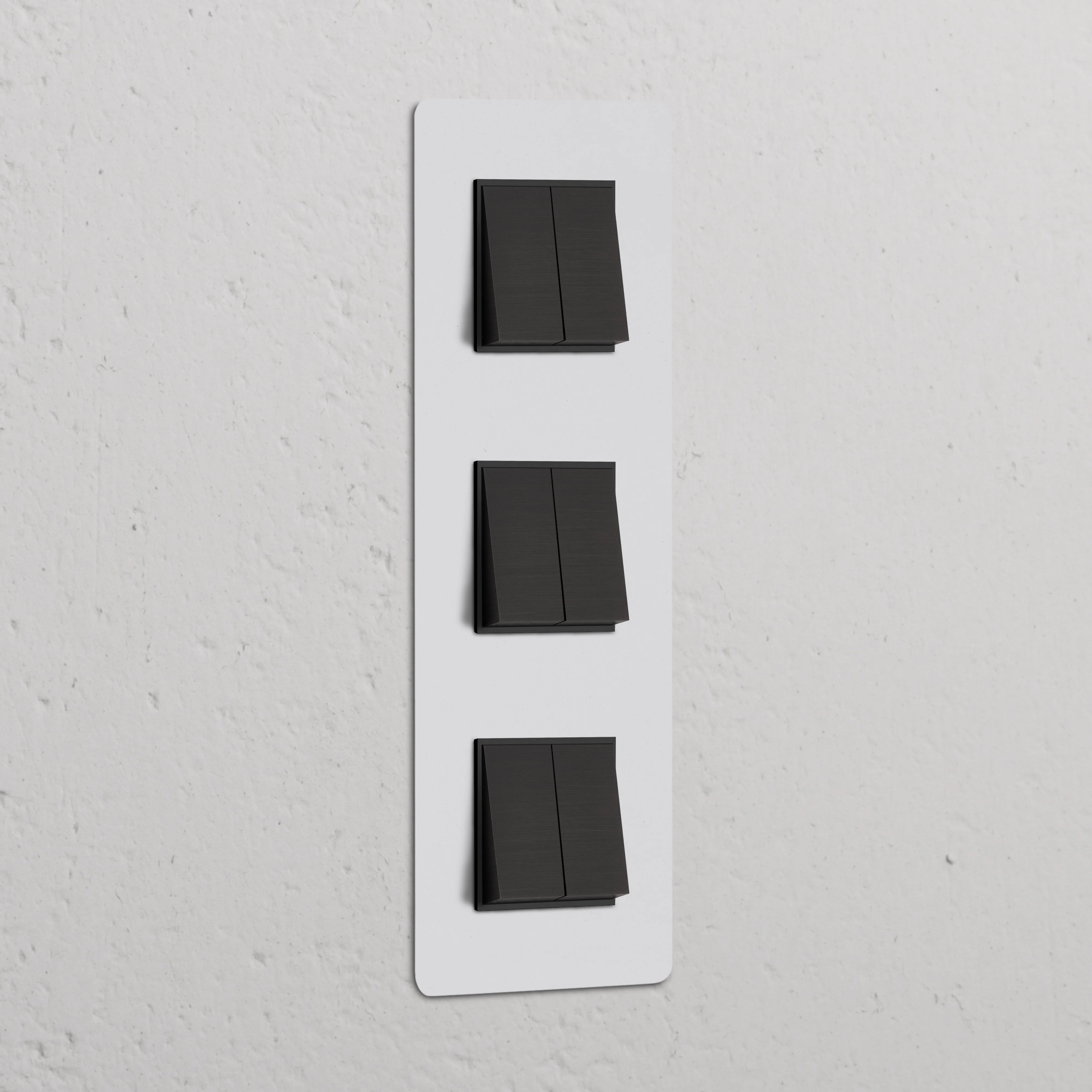 Kew Triple 6x Vertical Rocker Switch - Paintable Bronze | Black