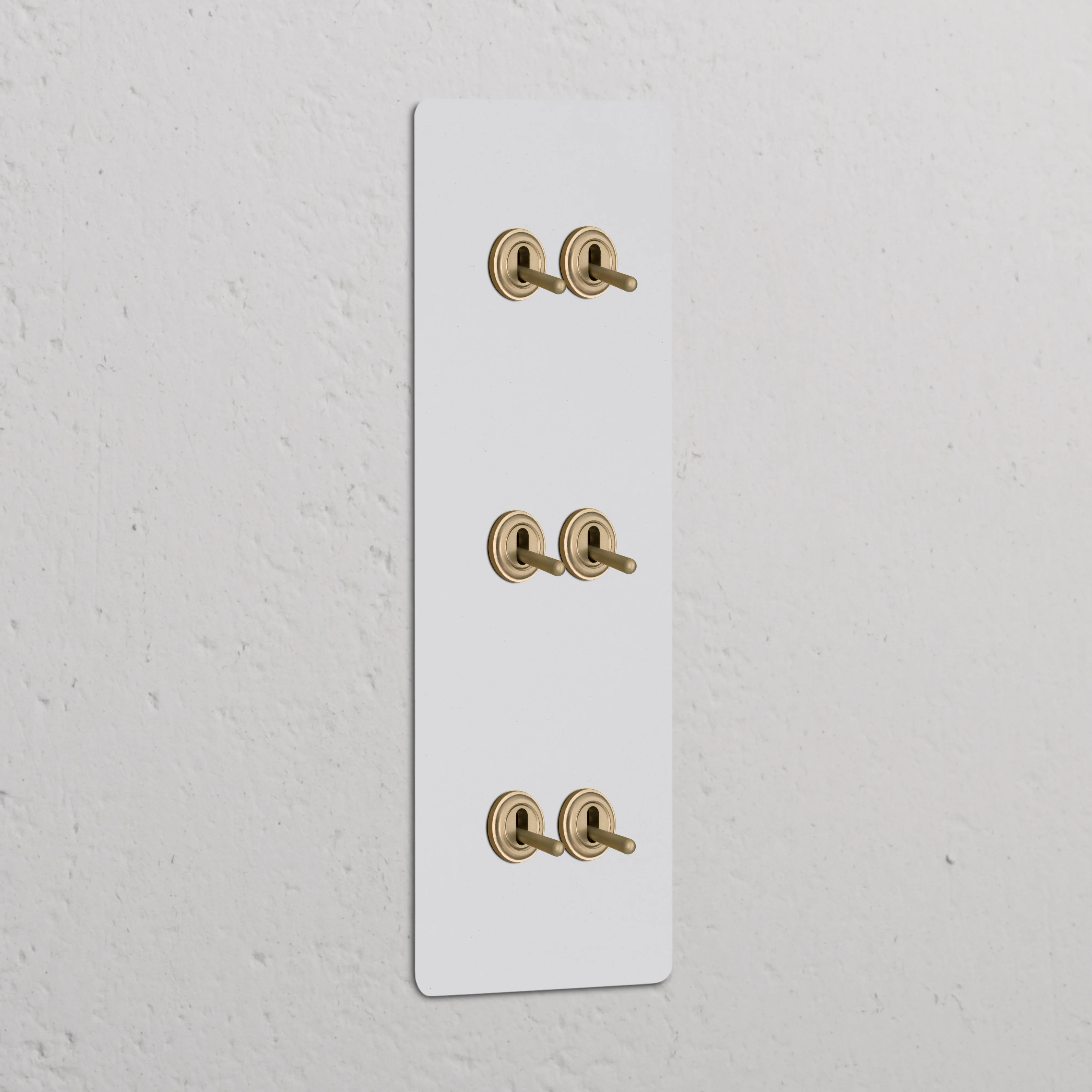 Kew Triple 6x Vertical Toggle Switch - Paintable Antique Brass