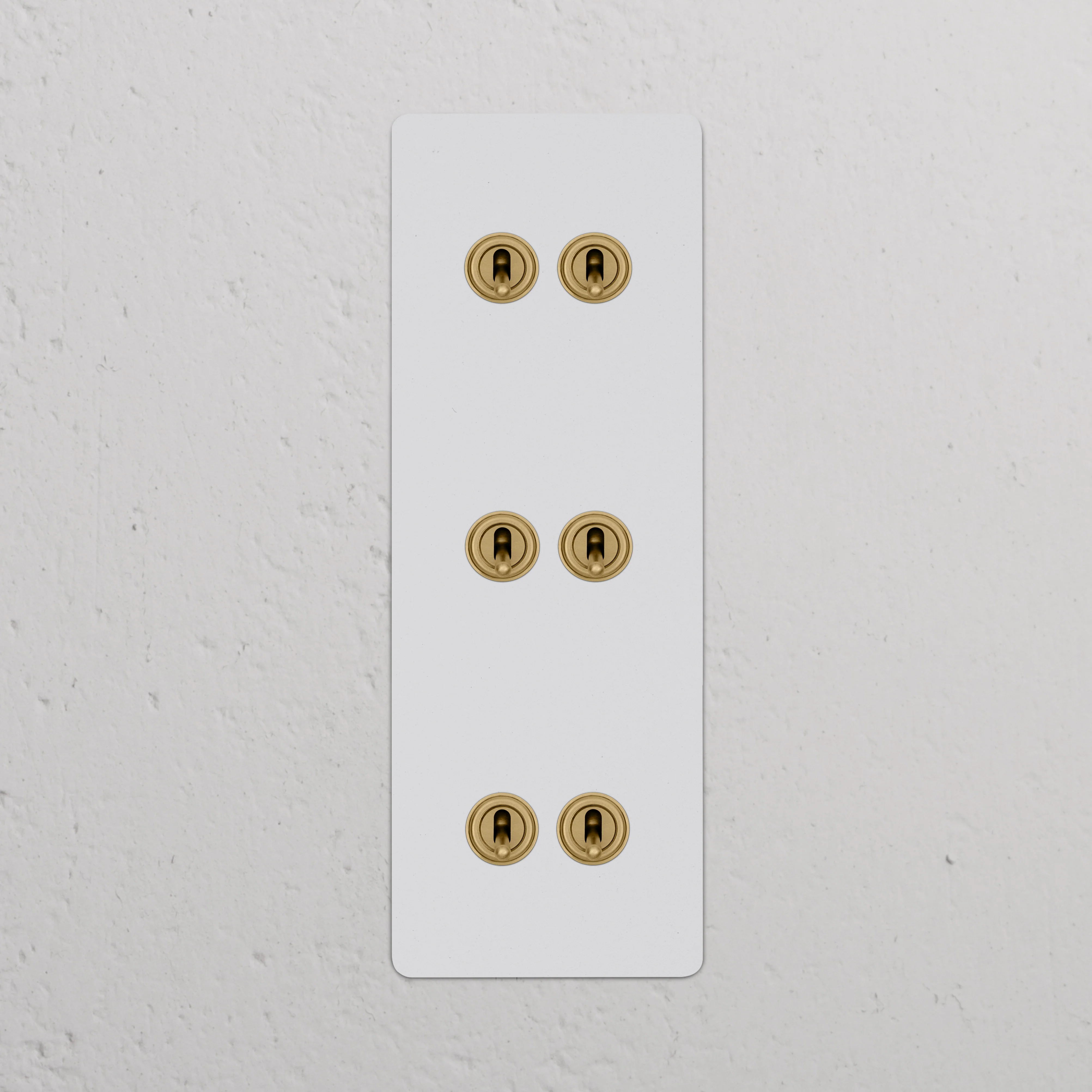 Kew Triple 6x Vertical Toggle Switch - Paintable Antique Brass - Image 2