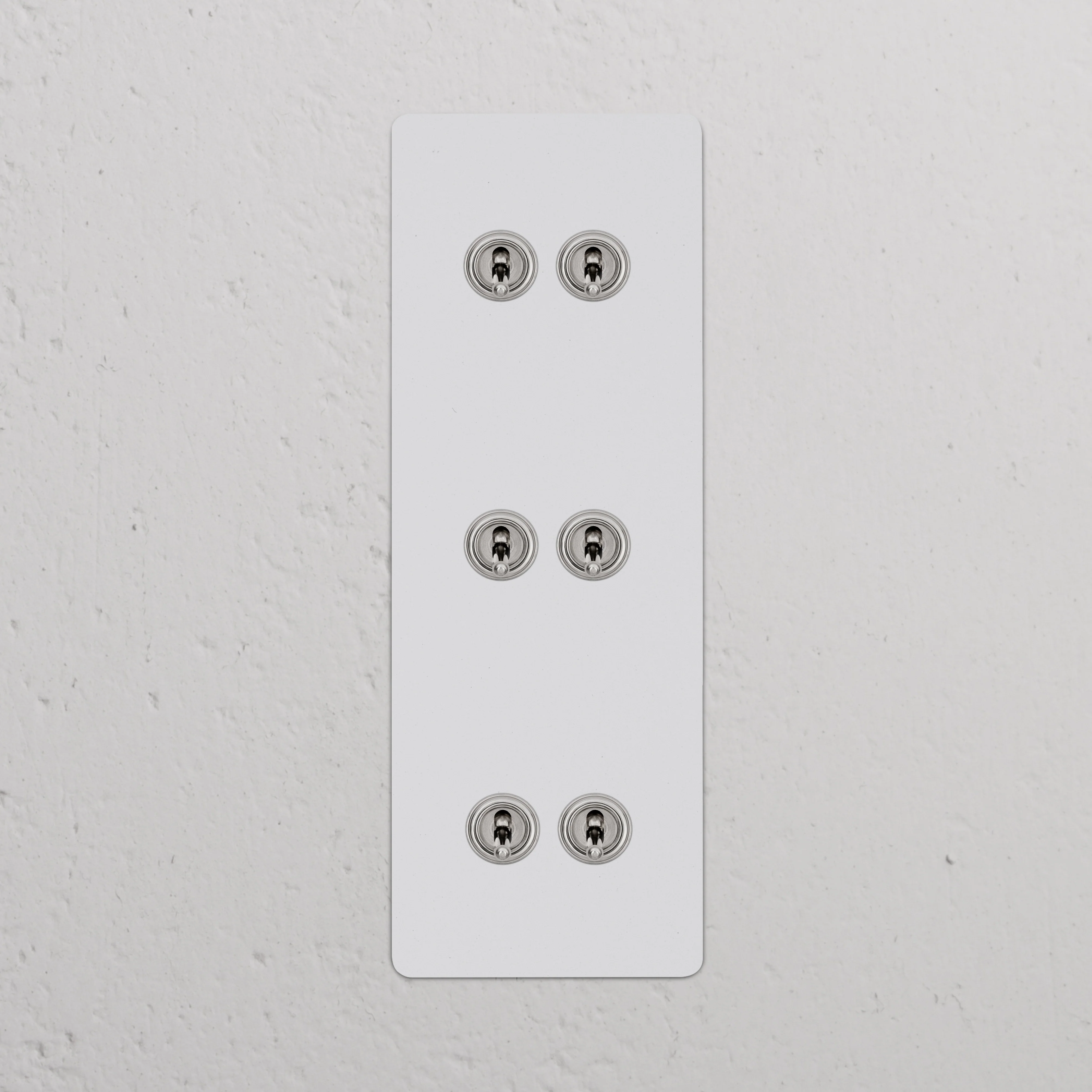 Kew Triple 6x Vertical Toggle Switch - Paintable Polished Nickel - Image 2
