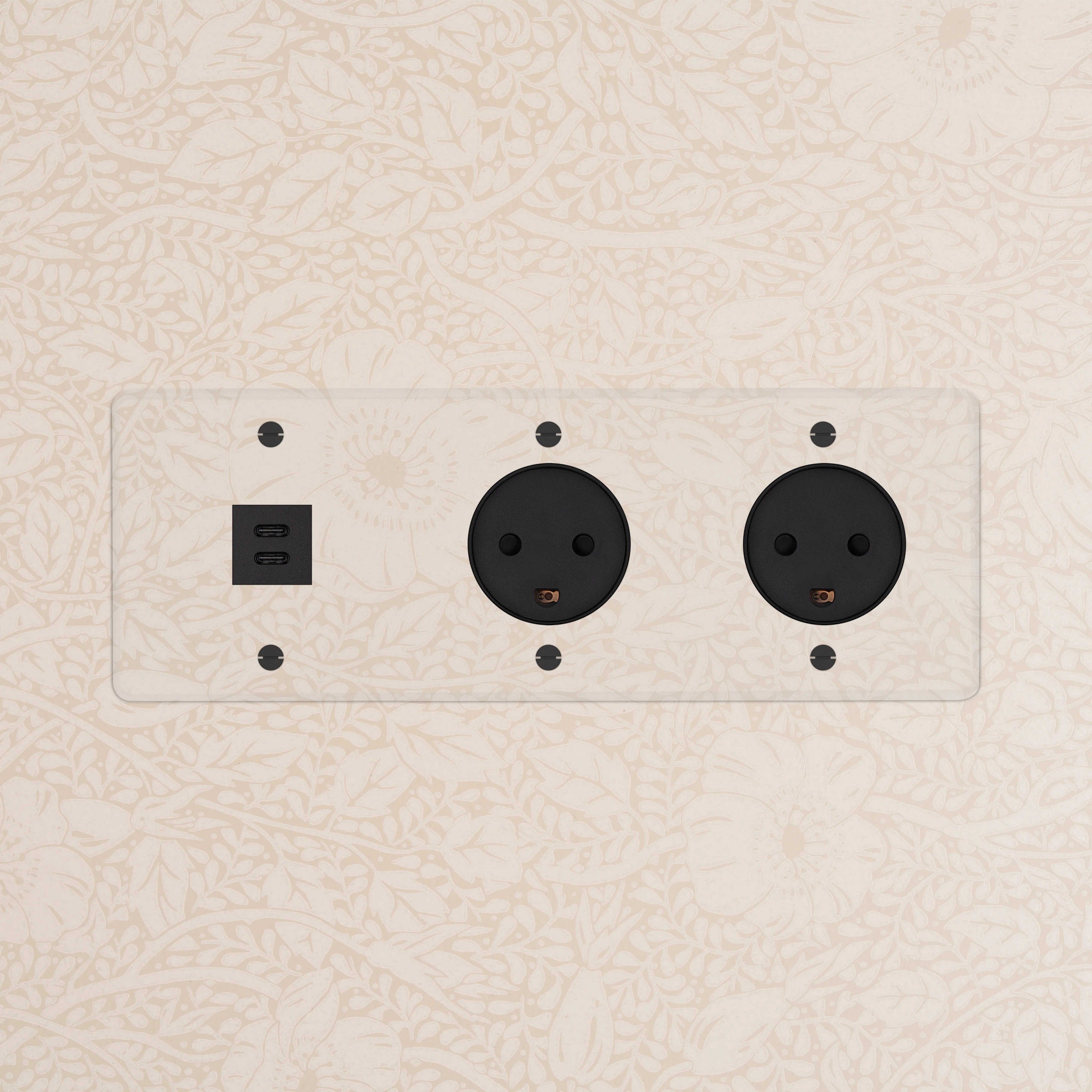 Kew Triple USB-C 30W & 2x Danish Type K Socket - Clear | Black - Image 2