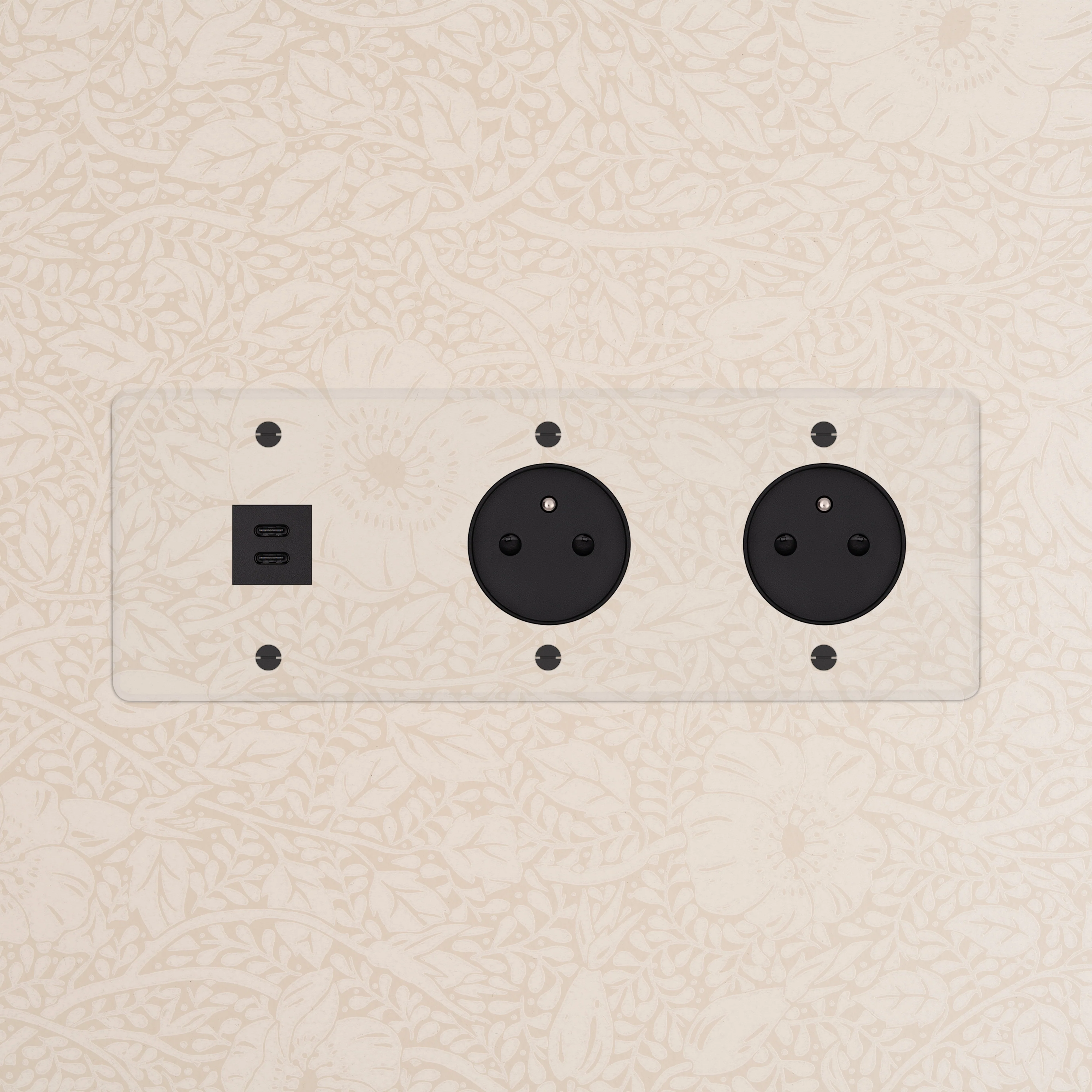 Kew Triple USB-C 30W & 2x French/Belgian Type E Socket - Clear | Black - Image 2