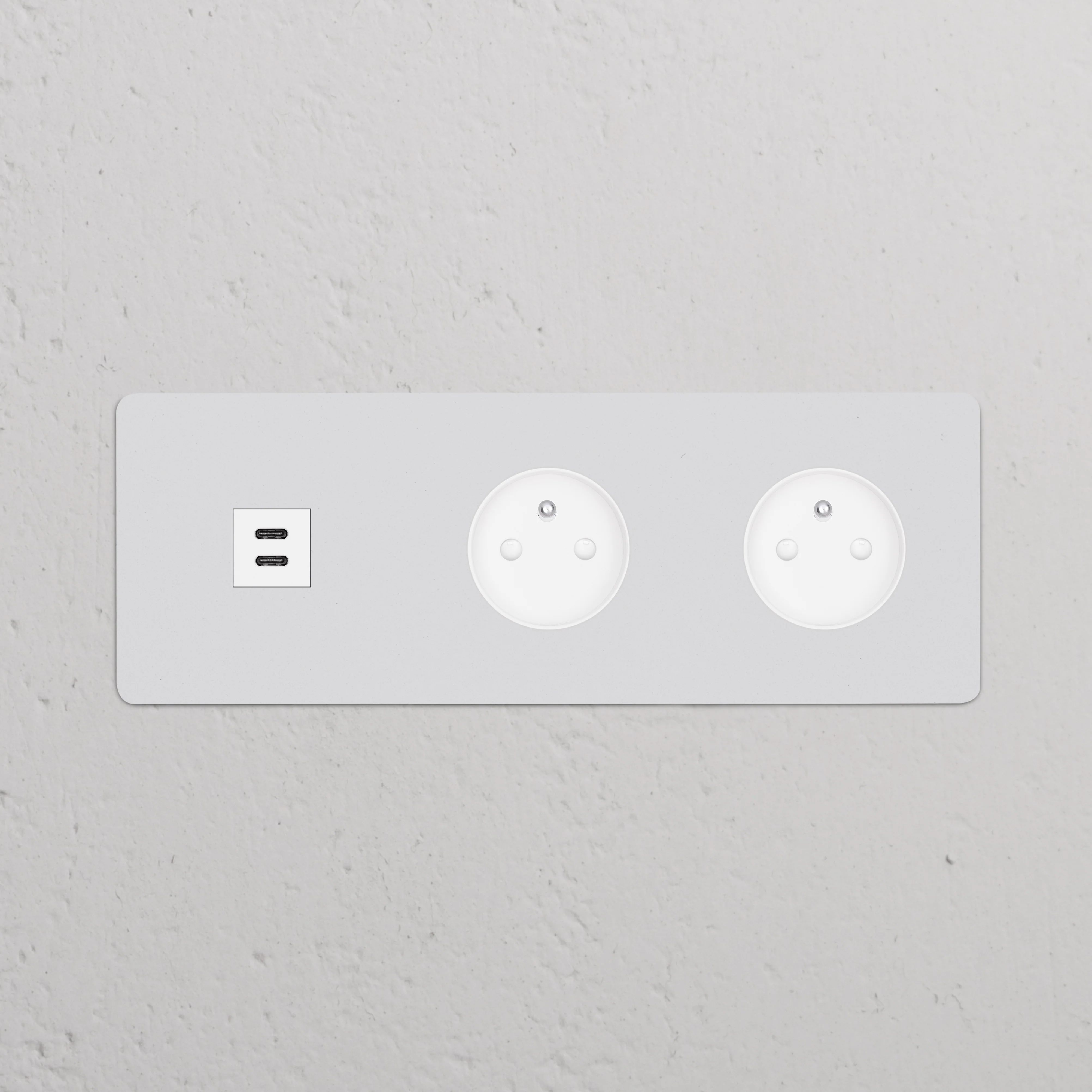 Kew Triple USB-C 30W & 2x French/Belgian Type E Socket - Paintable | White - Image 2