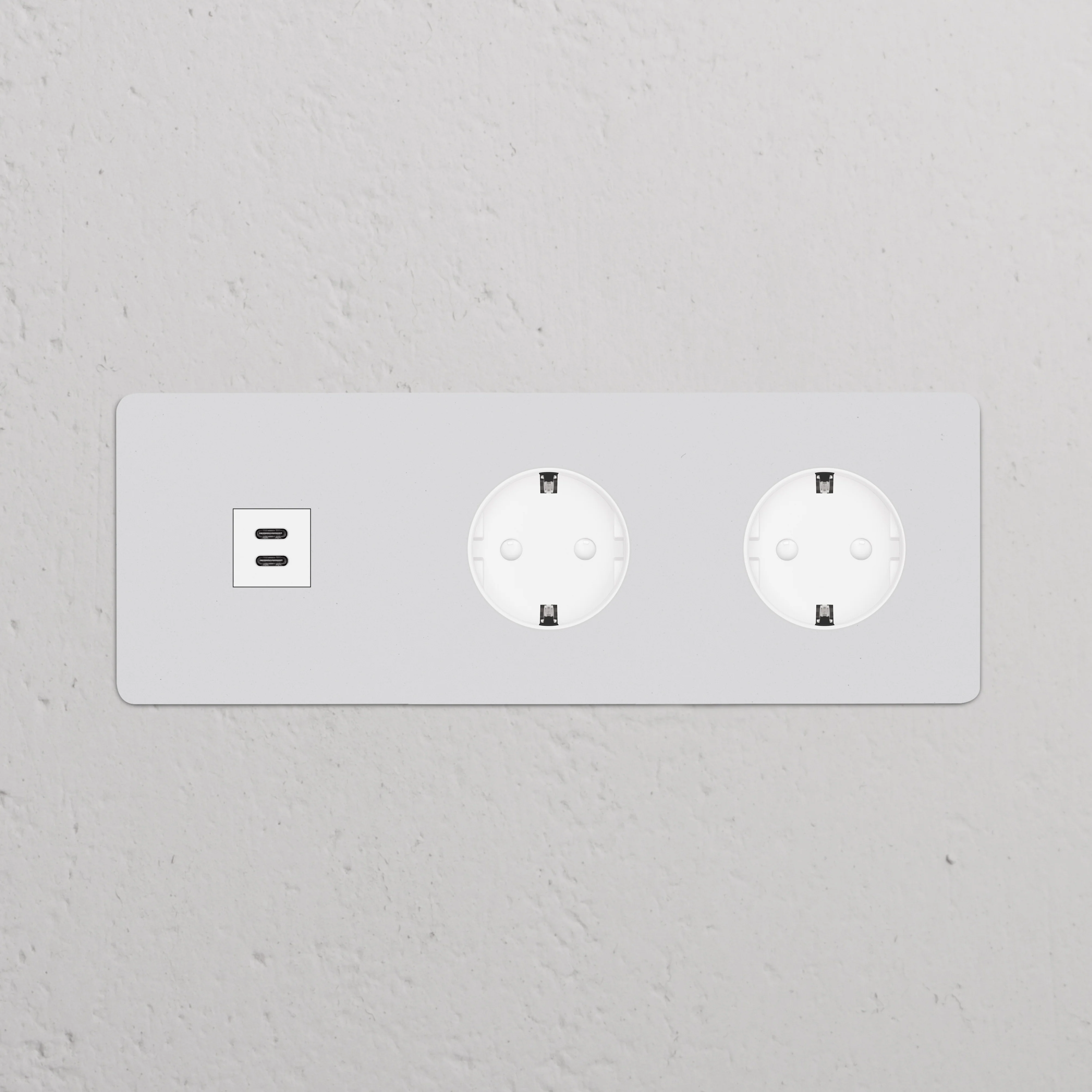 Kew Triple USB-C 30W & 2x Schuko Type F Socket - Paintable | White - Image 2