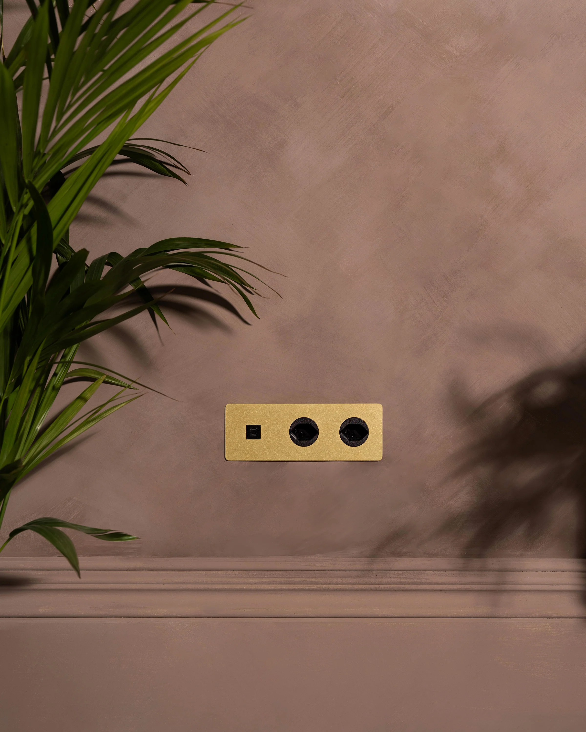 Kew Triple USB-C 30W & 2x Swiss Type J Socket - Antique Brass | Black - Image 3