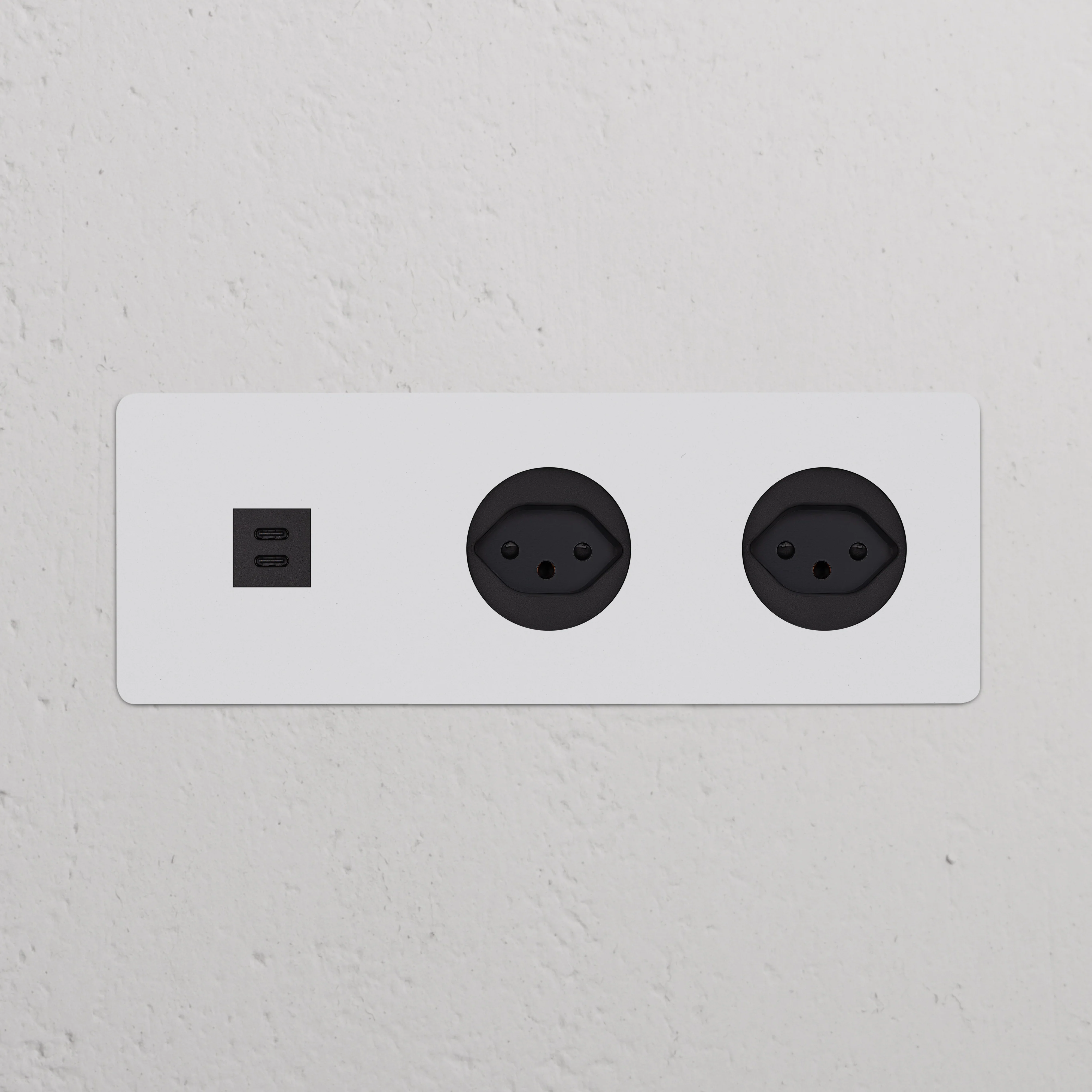 Kew Triple USB-C 30W & 2x Swiss Type J Socket - Paintable | Black - Image 2