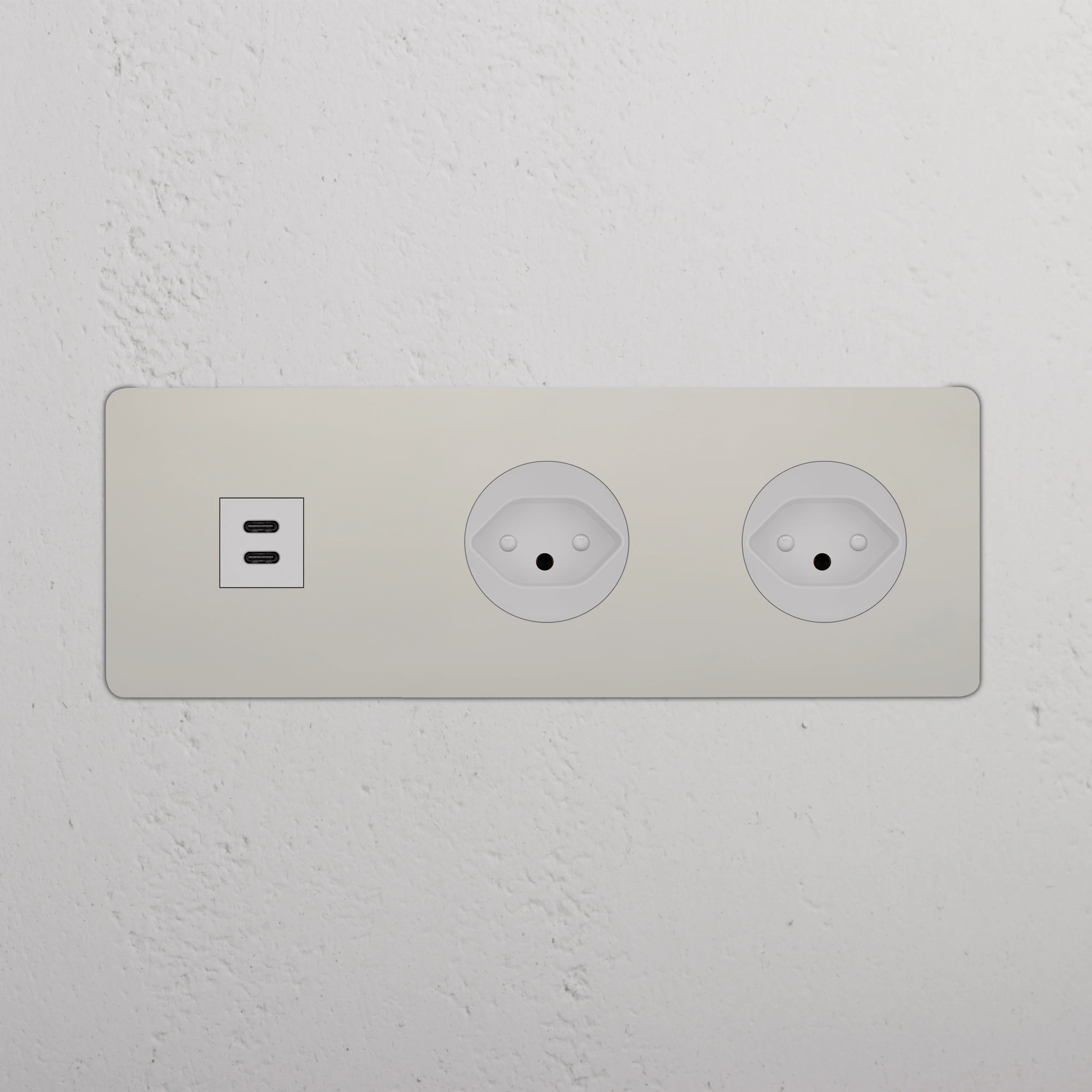 Kew Triple USB-C 30W & 2x Swiss Type J Socket - Polished Nickel | White - Image 2