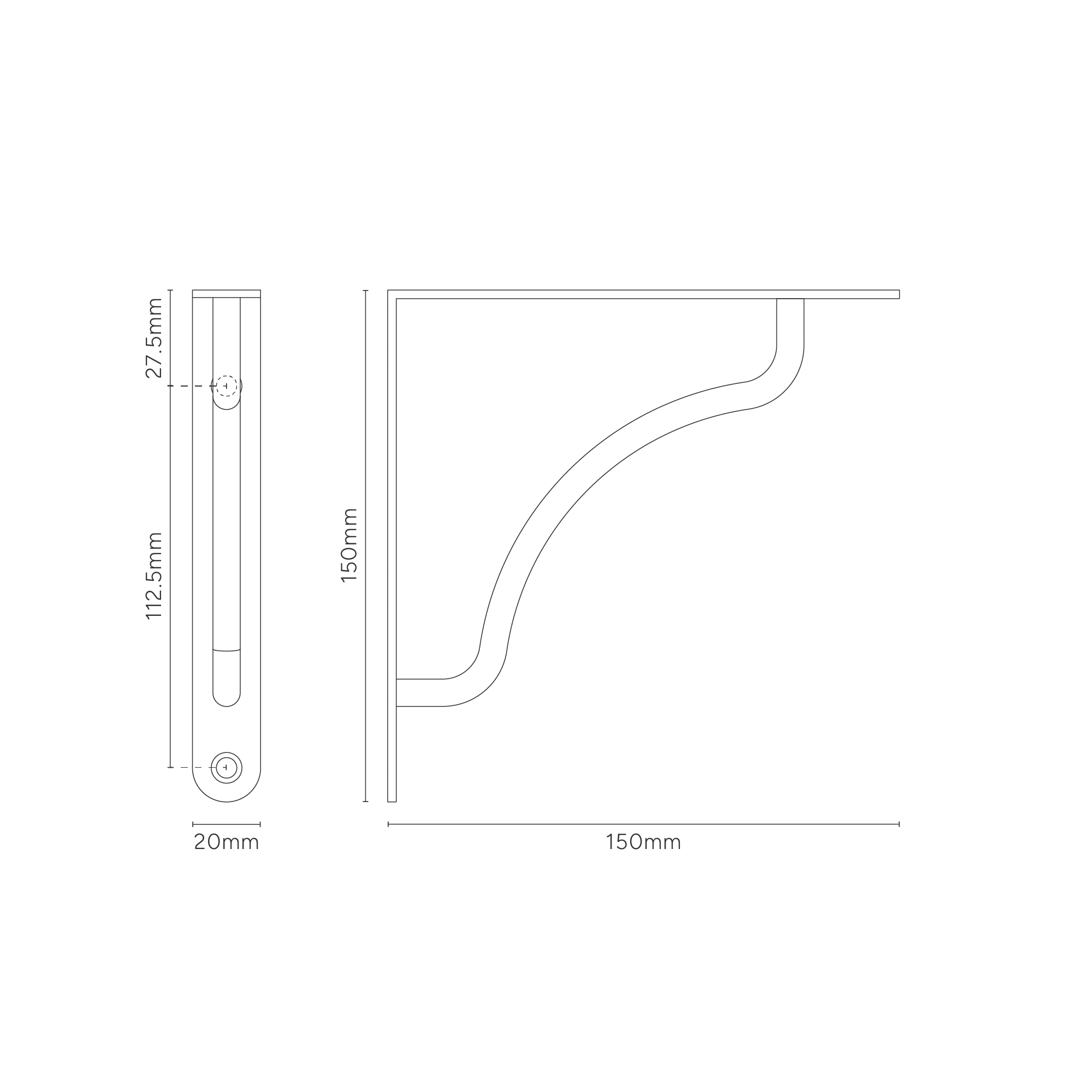 Kilburn Shelf Bracket 150mm - Bronze - Image 5