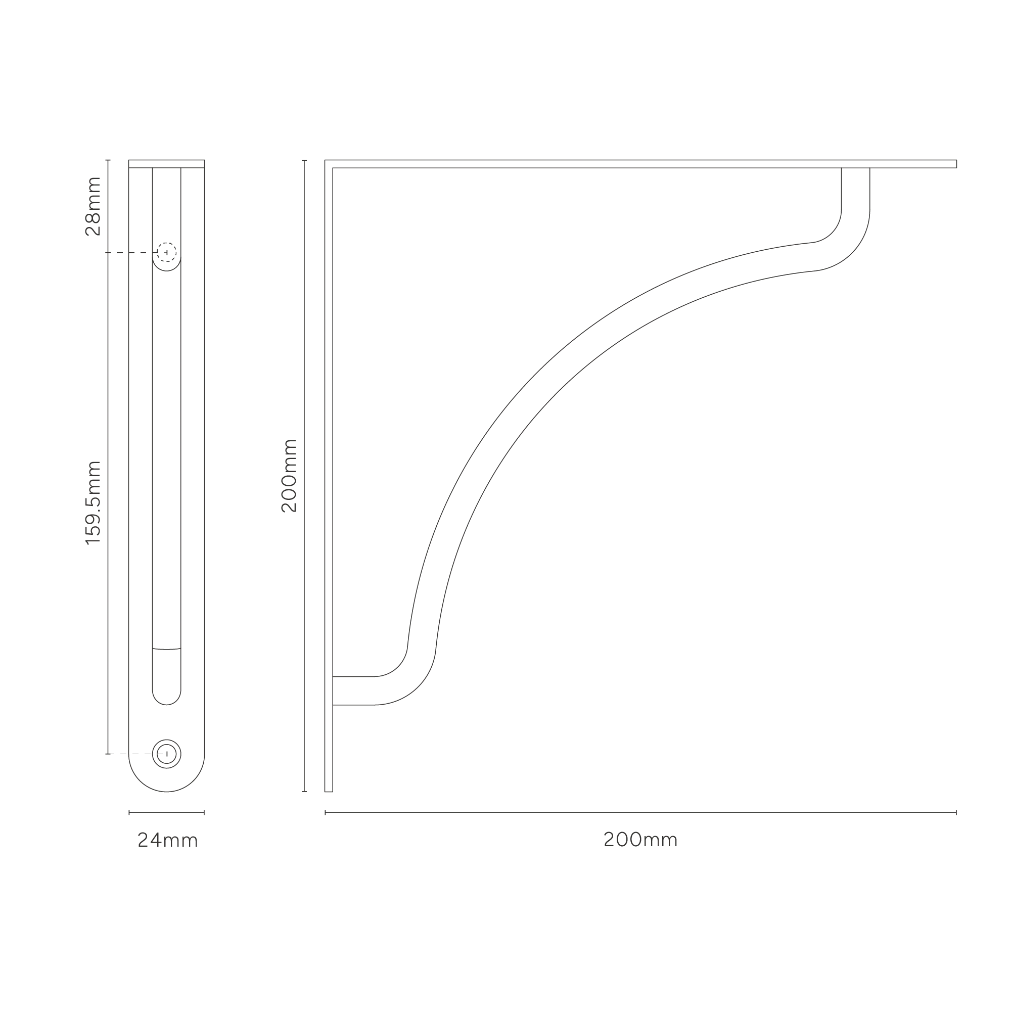 Kilburn Shelf Bracket 200mm - Bronze - Image 5