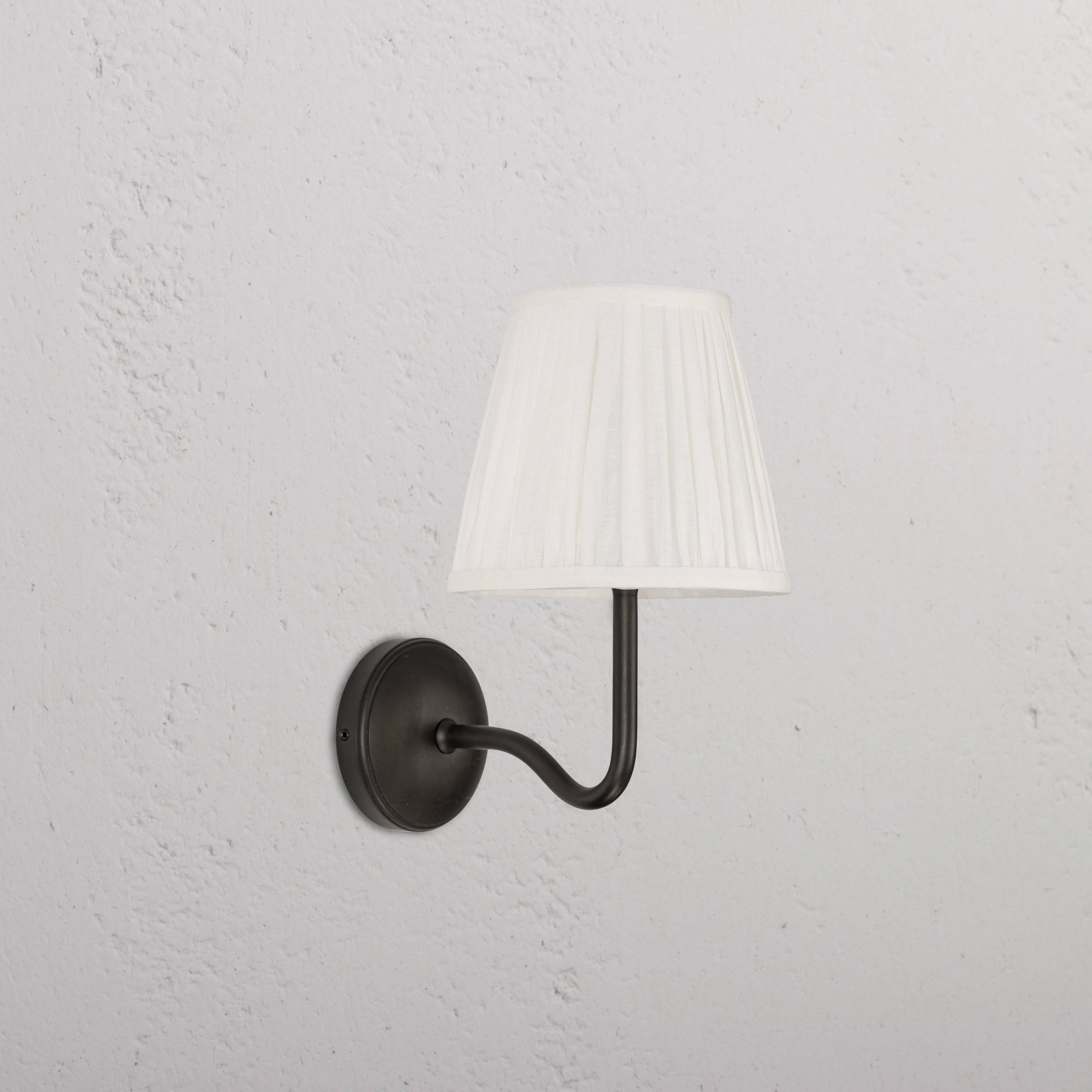 Malvern Medium Wall Light Pleated Alabaster White - Bronze 