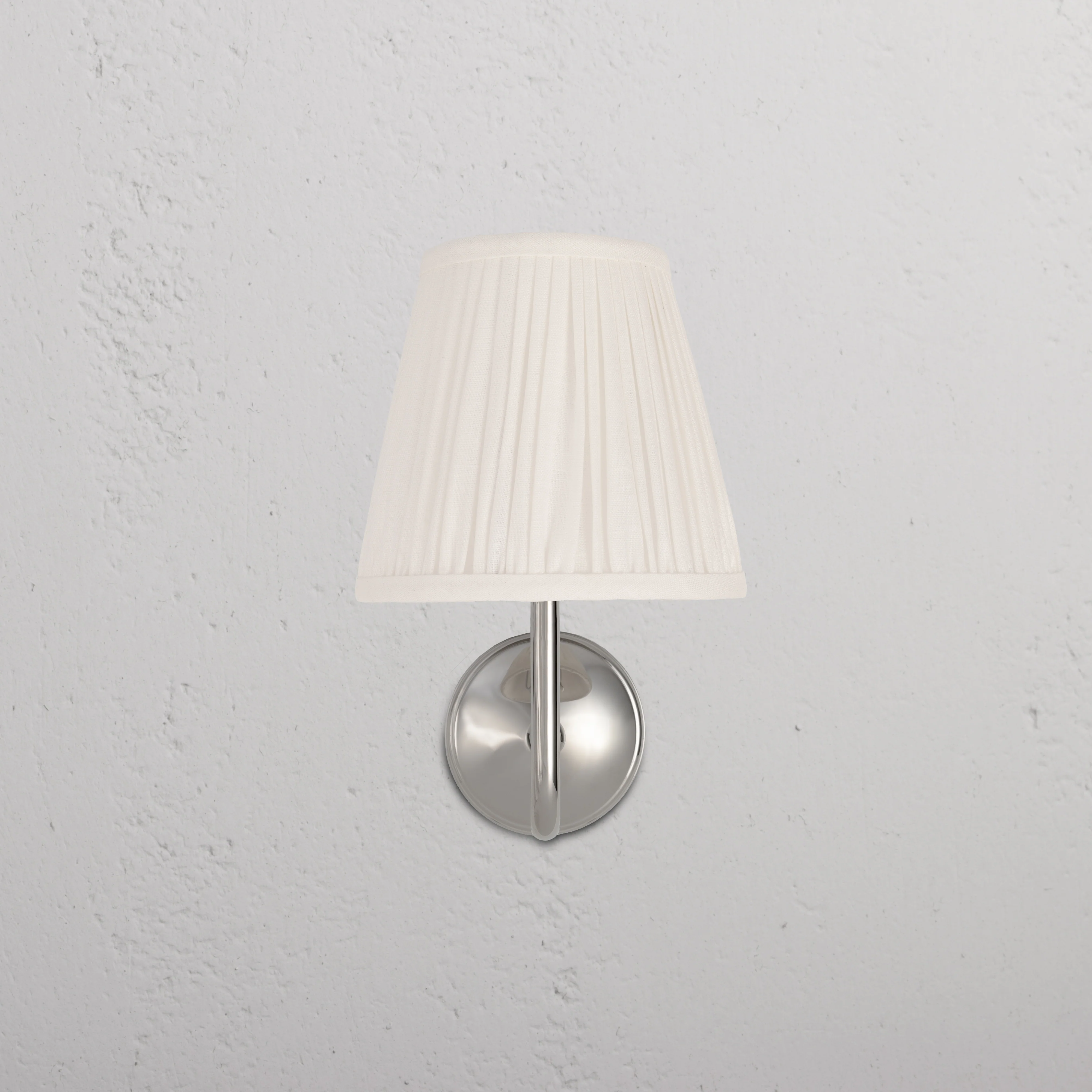 Malvern Medium Wall Light Pleated Alabaster White - Polished Nickel - Image 2