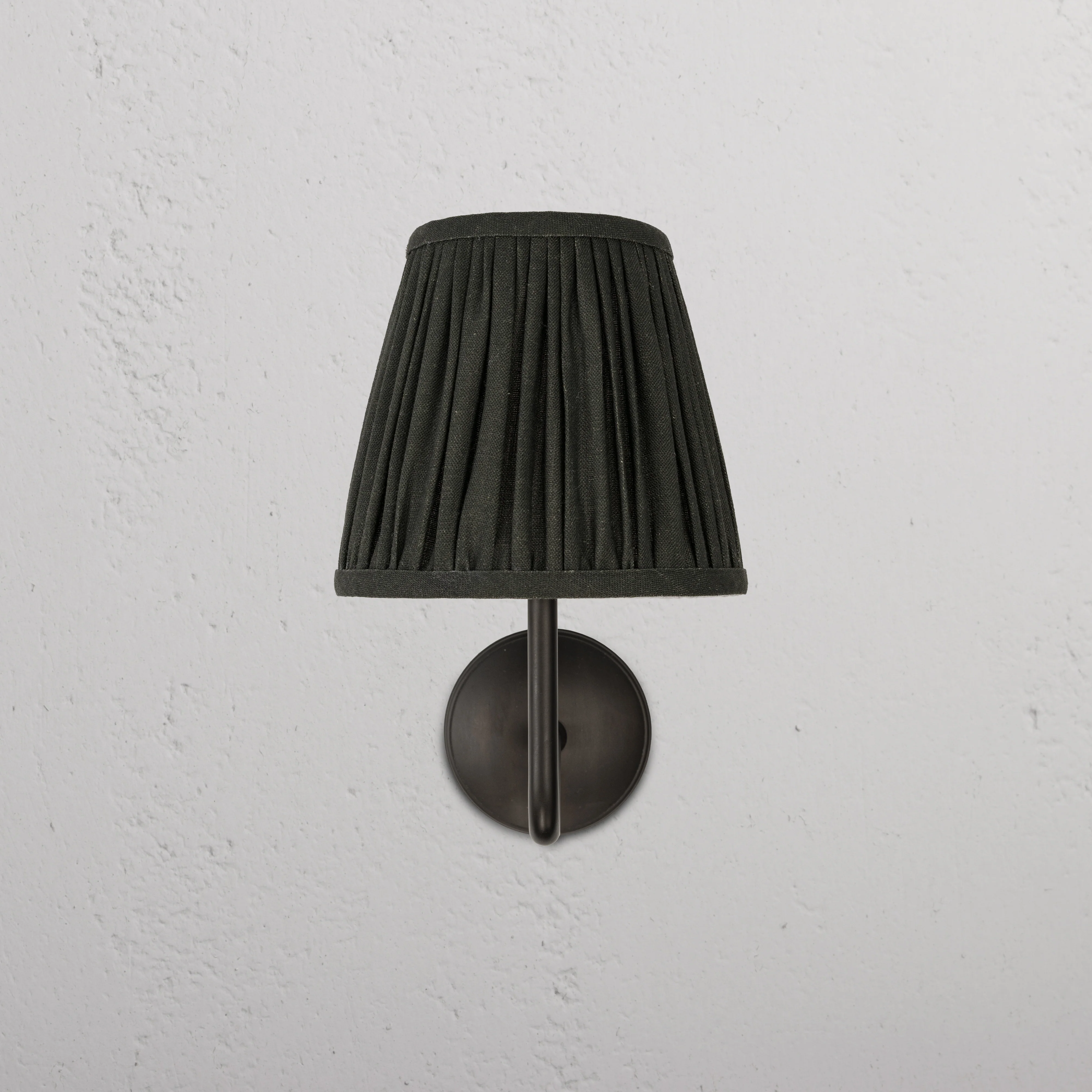 Malvern Medium Wall Light Pleated Deep Green - Bronze  - Image 2