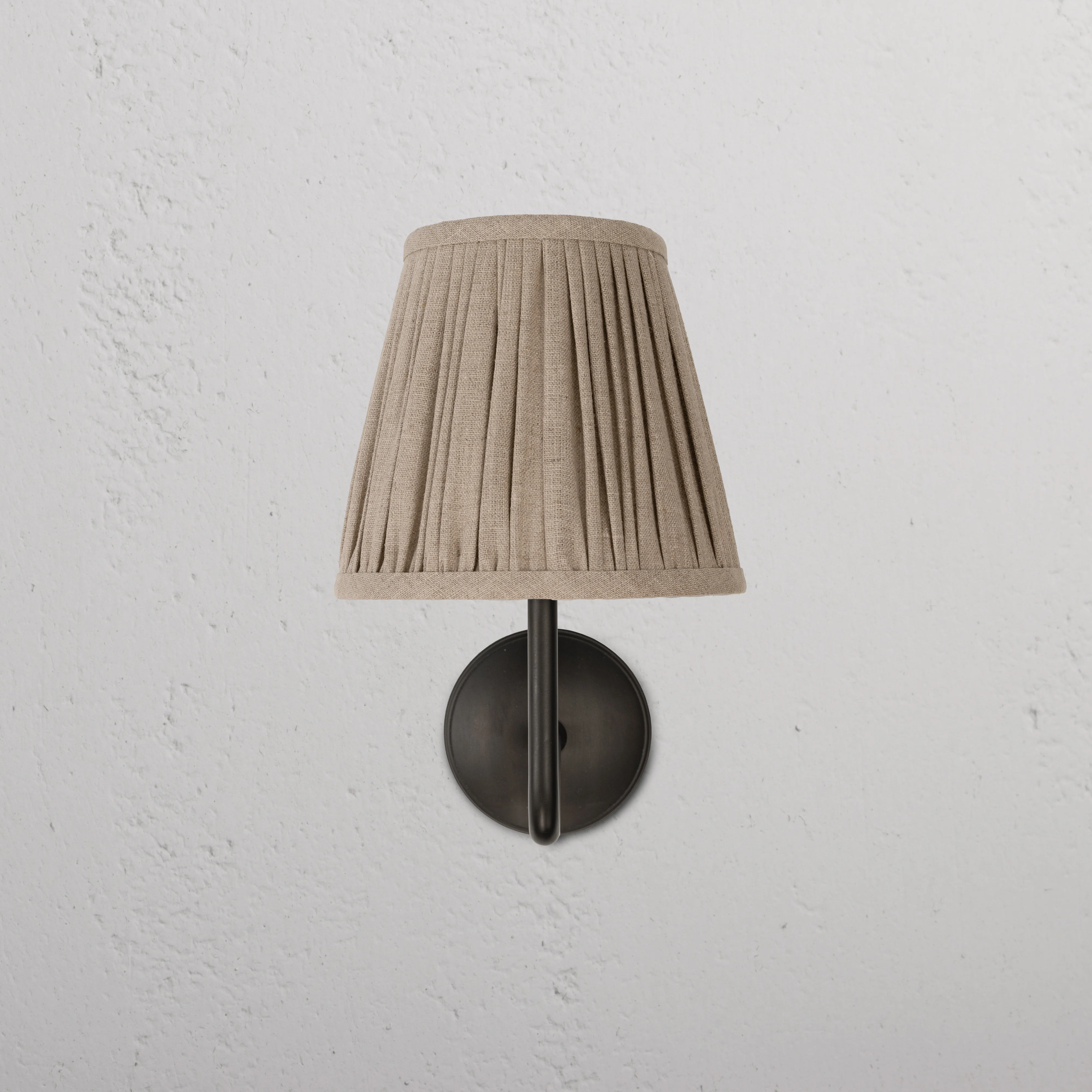 Malvern Medium Wall Light Pleated Natural Beige - Bronze  - Image 2