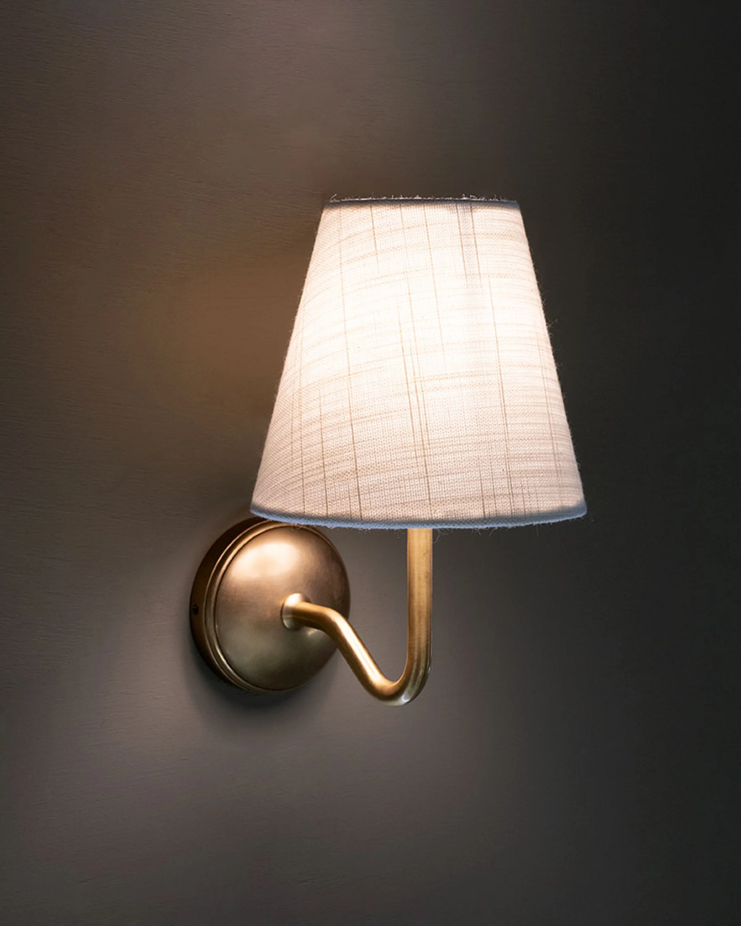 Malvern Small Wall Light Alabaster White  - Antique Brass - Image 3