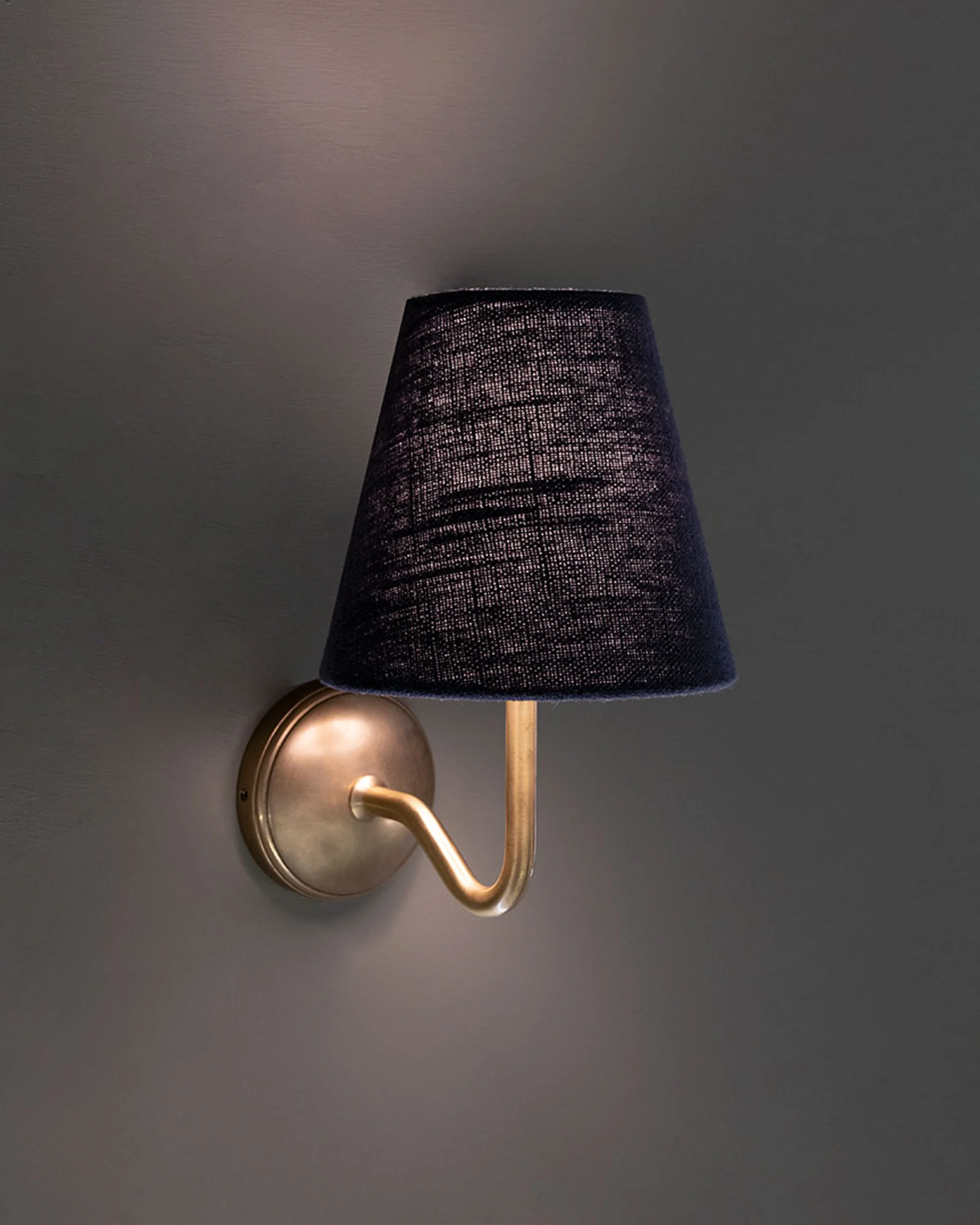 Malvern Small Wall Light Basalt Grey  - Antique Brass - Image 2