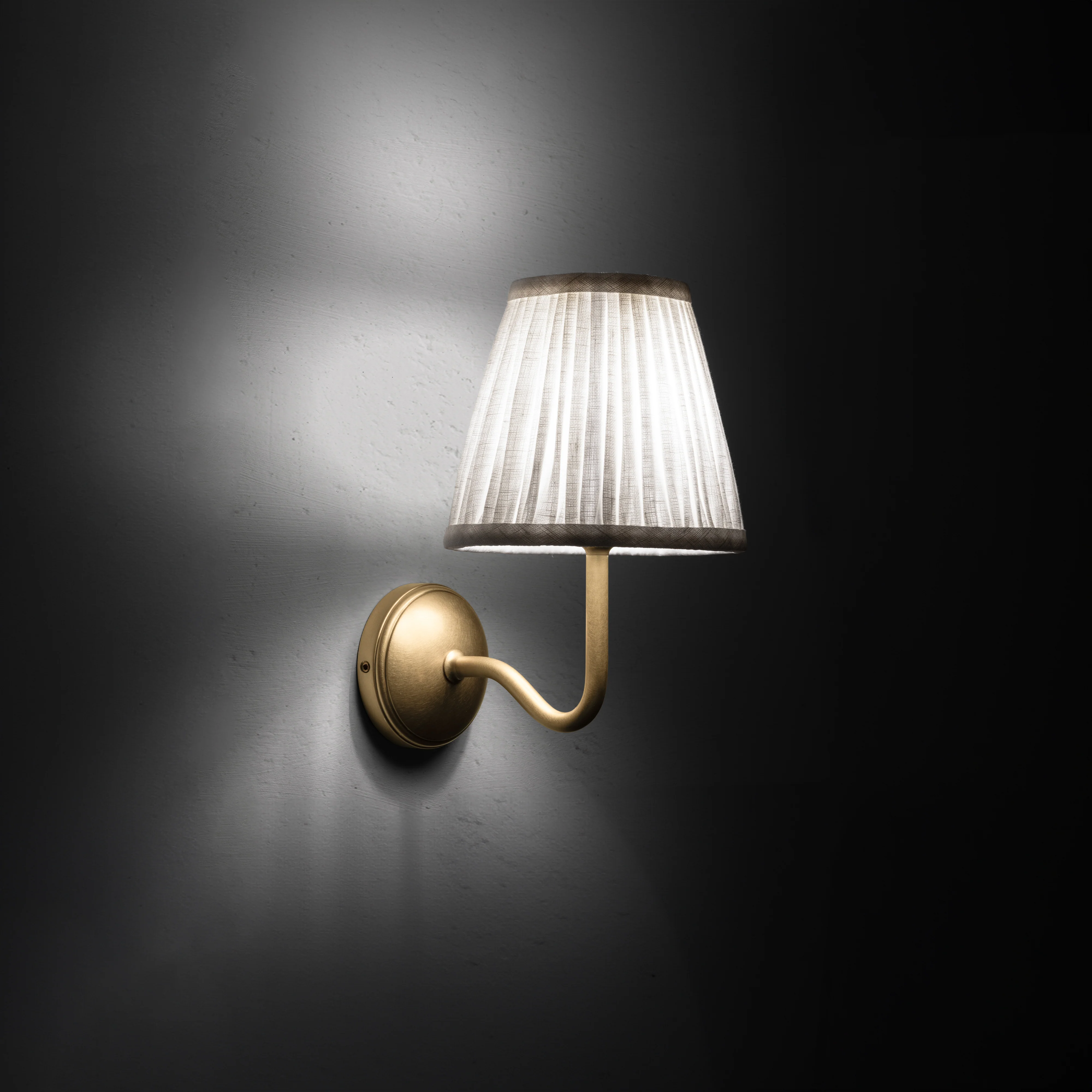 Malvern Small Wall Light Pleated Alabaster White - Antique Brass - Image 2