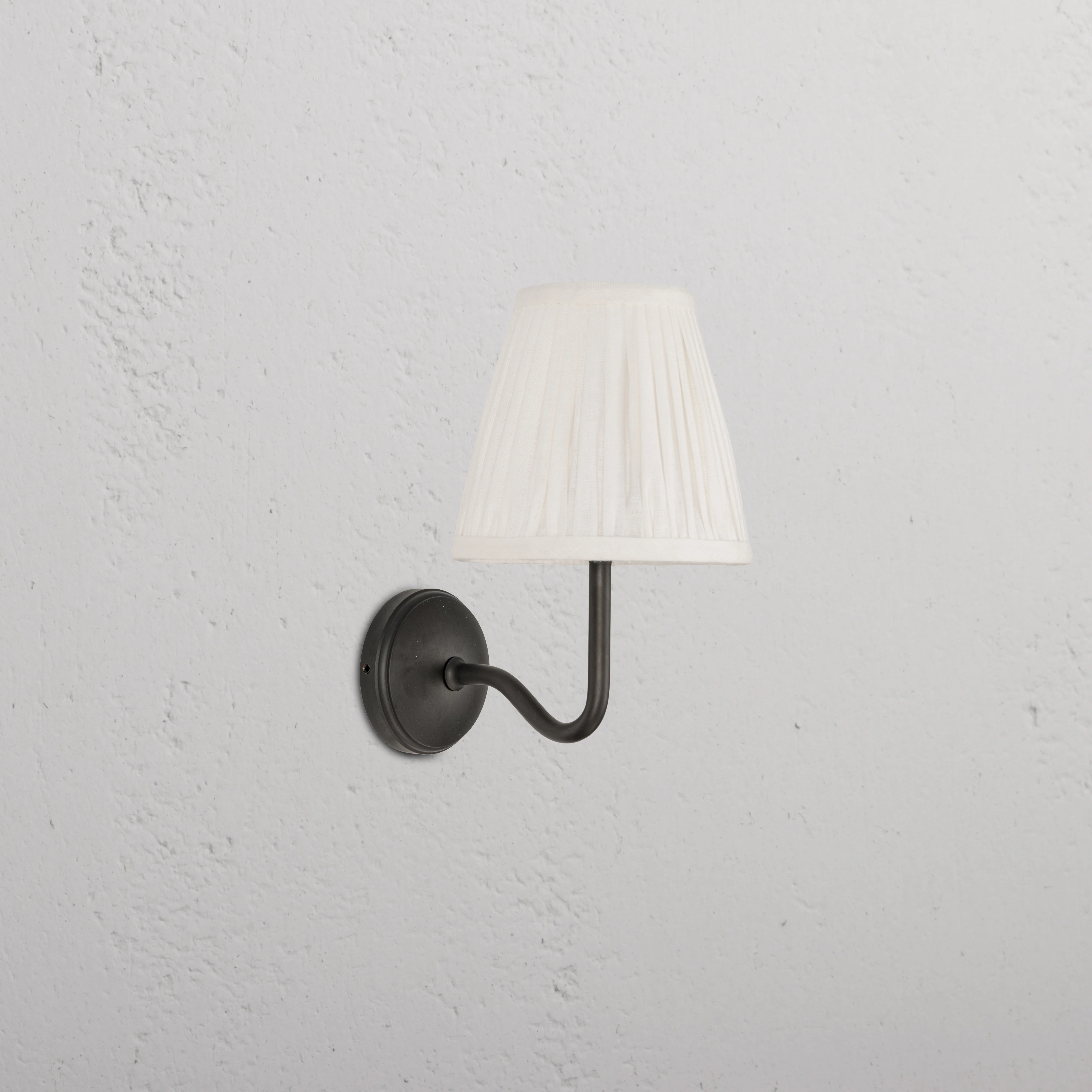 Malvern Small Wall Light Pleated Alabaster White - Bronze 