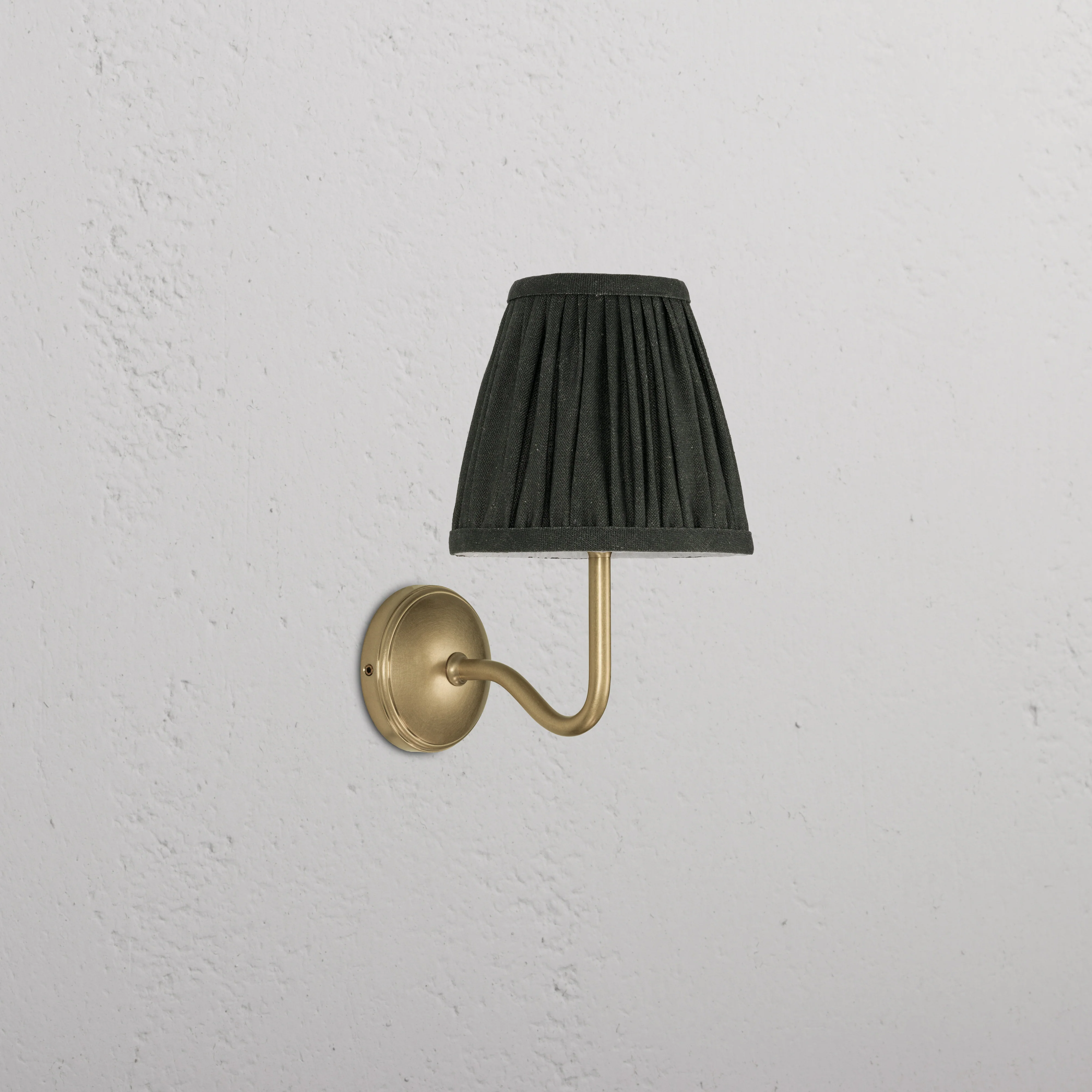 Malvern Small Wall Light Pleated Deep Green - Antique Brass