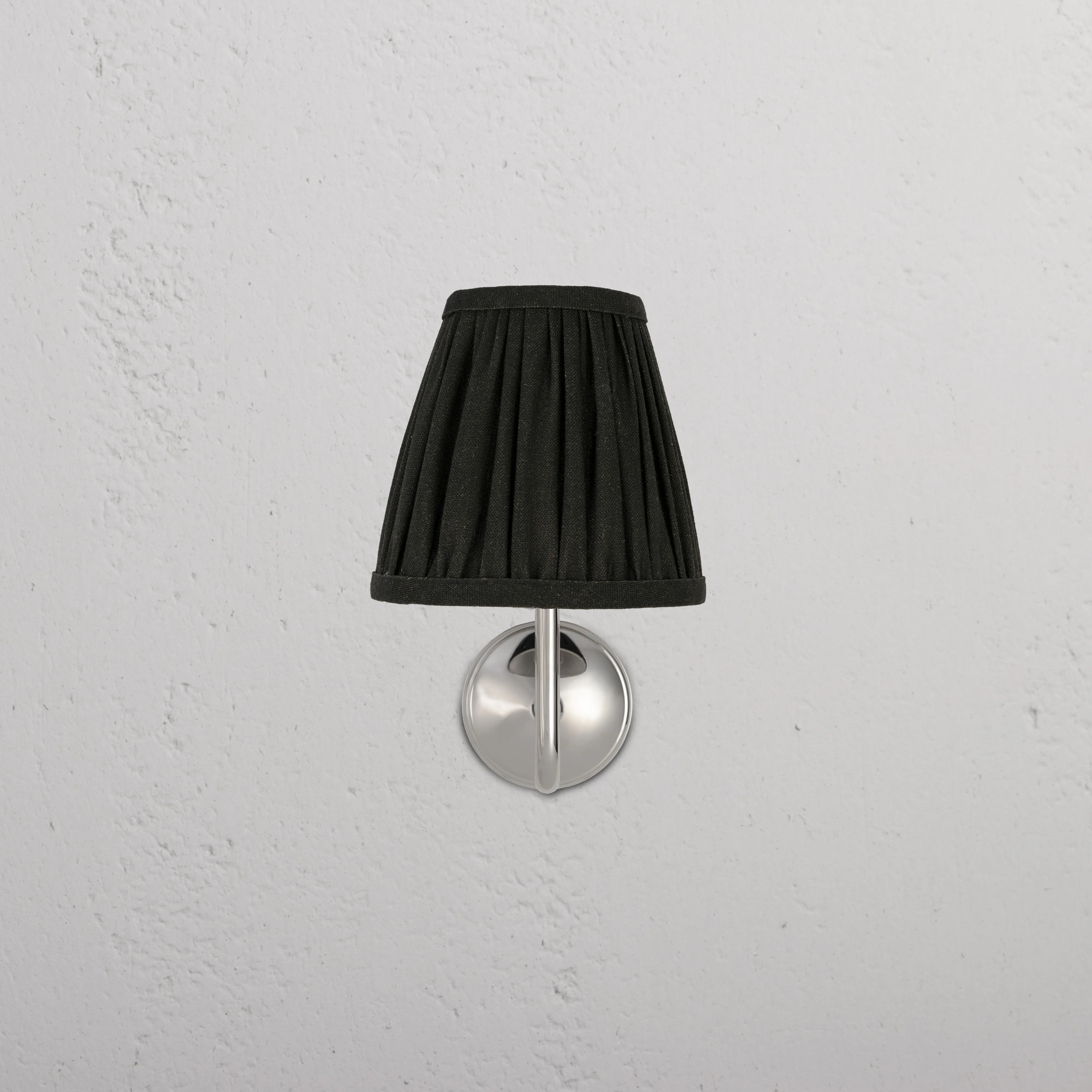 Malvern Small Wall Light Pleated Deep Green - Polished Nickel - Image 2