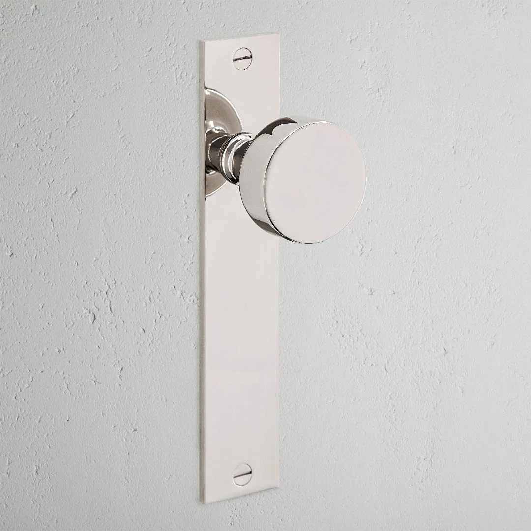 Onslow Long Plate Sprung Door Knob – Polished Nickel - Image 2