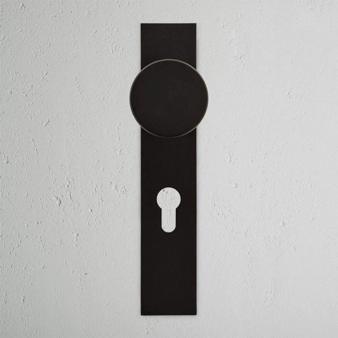 Onslow Long Plate Unsprung Door Handle & Euro Lock – Bronze - Image 2