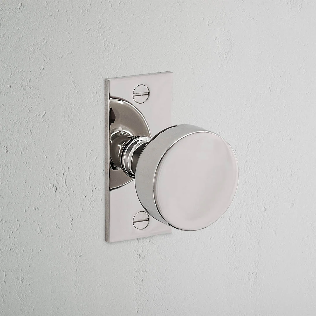 Onslow Short Plate Fixed Door Knob – Polished Nickel  - Image 2