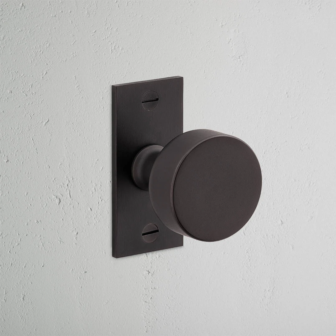 Onslow Short Plate Sprung Door Knob - Bronze - Image 2