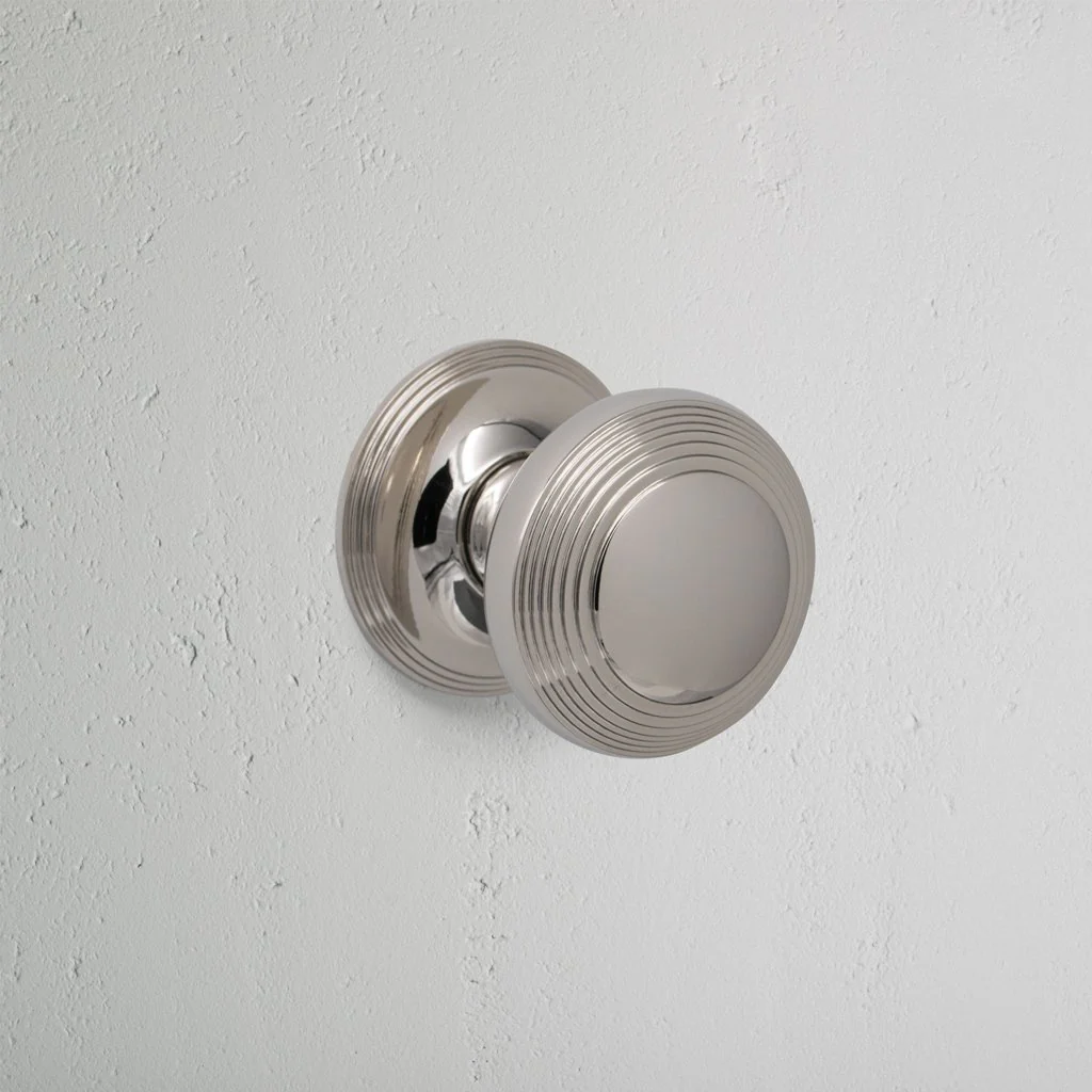 Poplar Knob Pair with Rose (Type B) - Polished Nickel