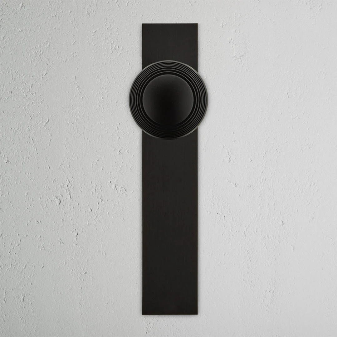 Poplar Long Plate Fixed Door Knob - Bronze - Image 2