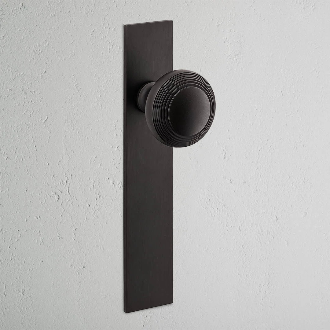 Poplar Long Plate Fixed Door Knob – Bronze 