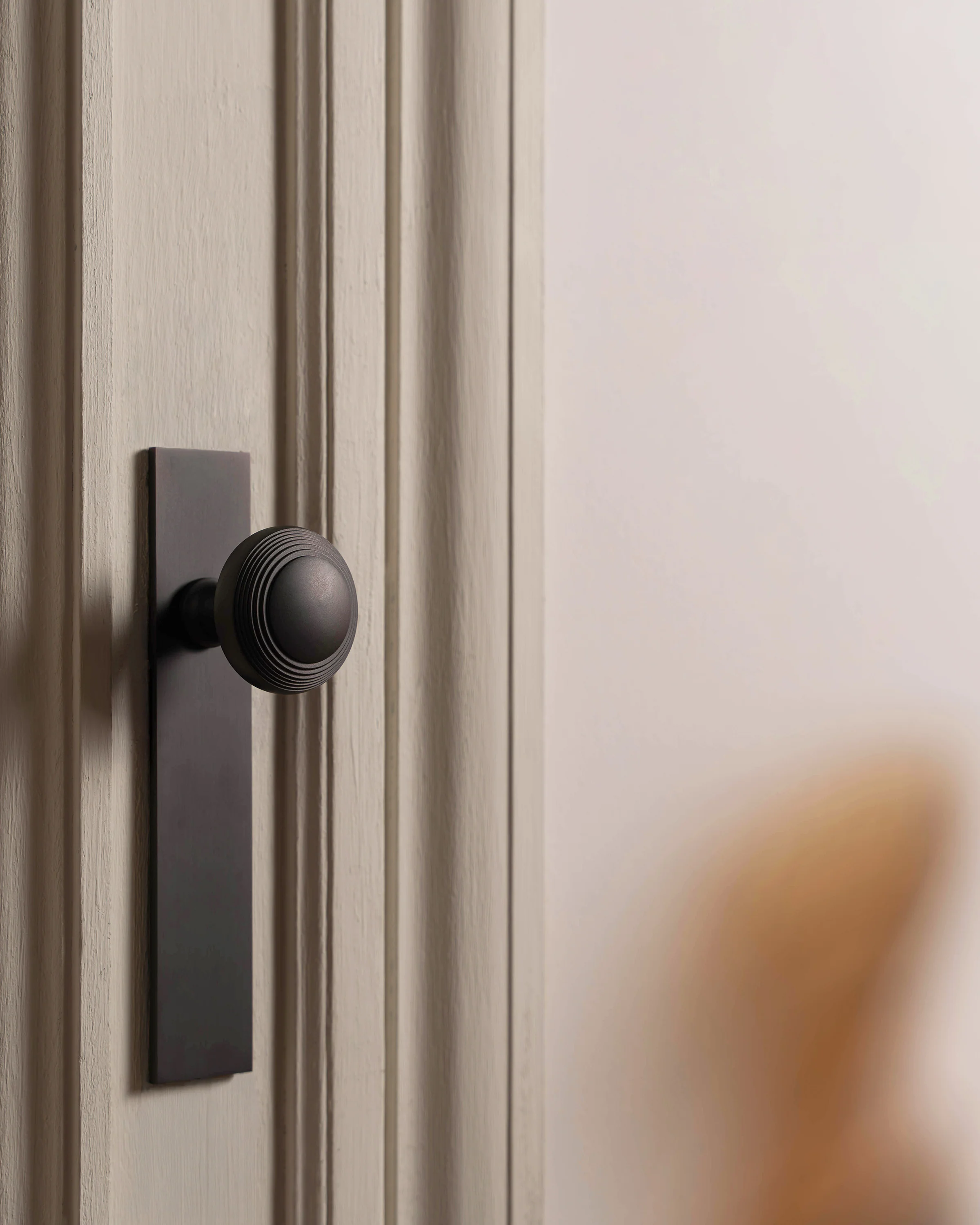 Poplar Long Plate Sprung Door Knob - Bronze - Image 3