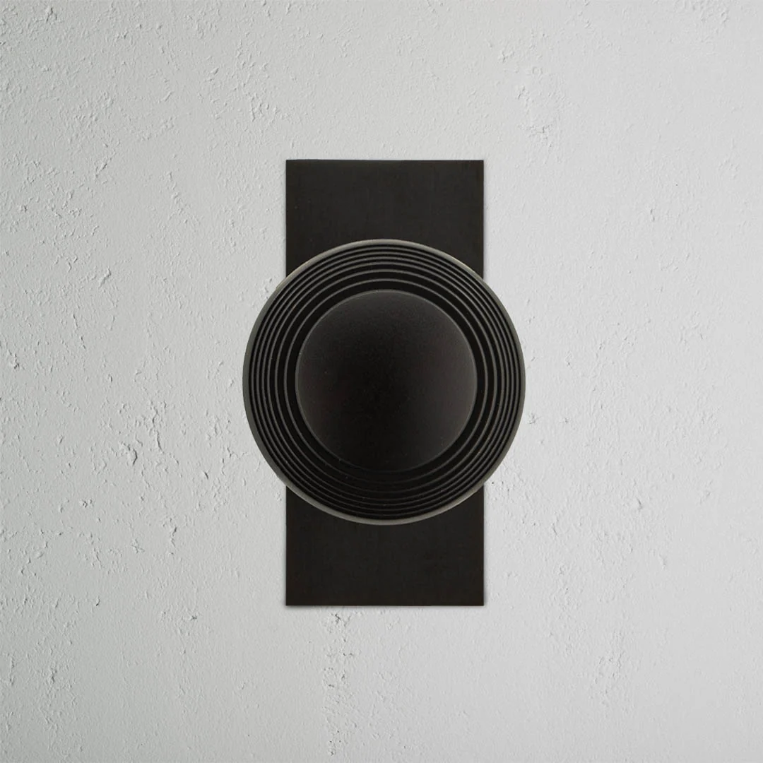 Poplar Short Plate Fixed Door Knob - Bronze - Image 2