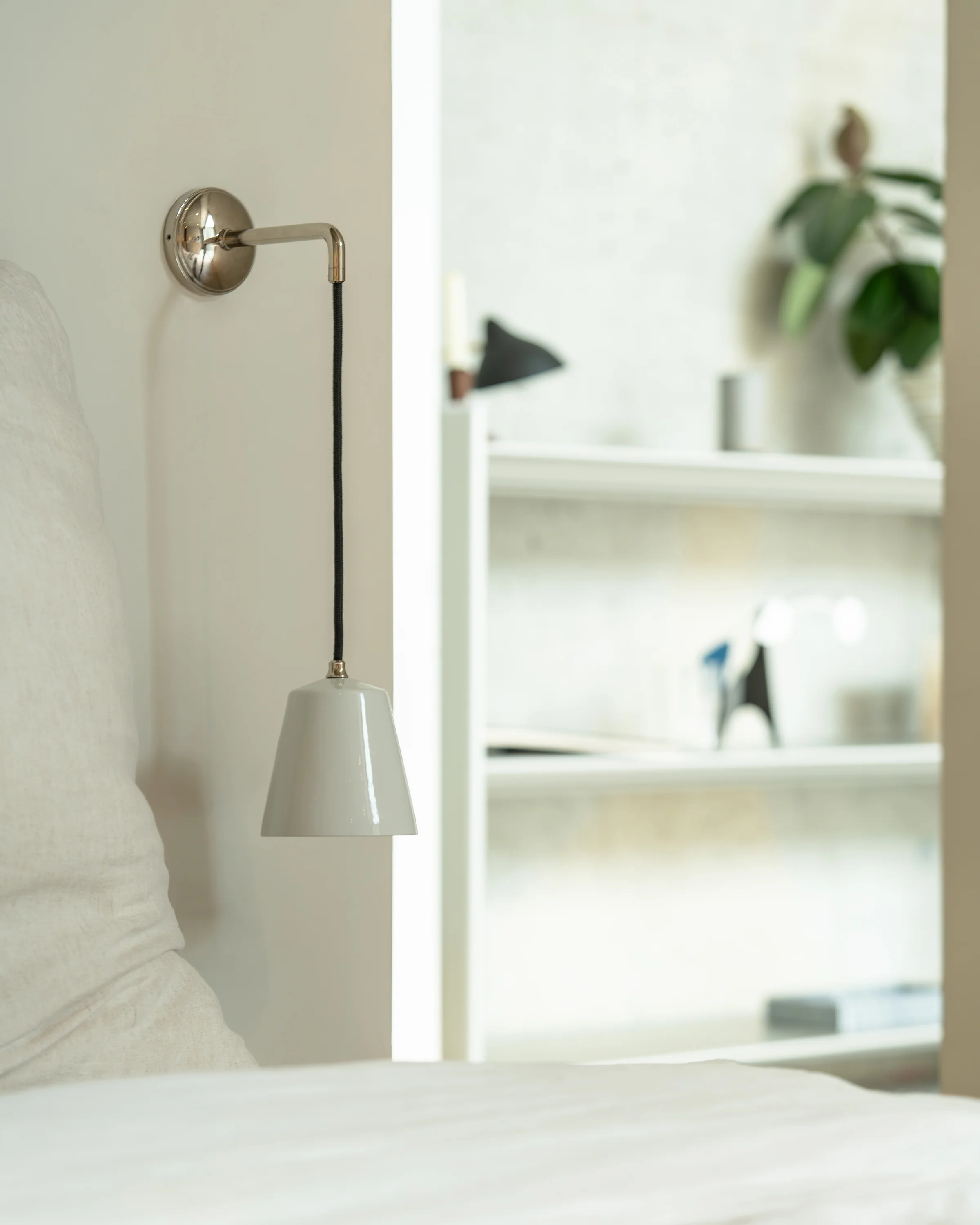 Richmond Small Hanging Wall Light Fine Porcelain - Polished Nickel - Image 2