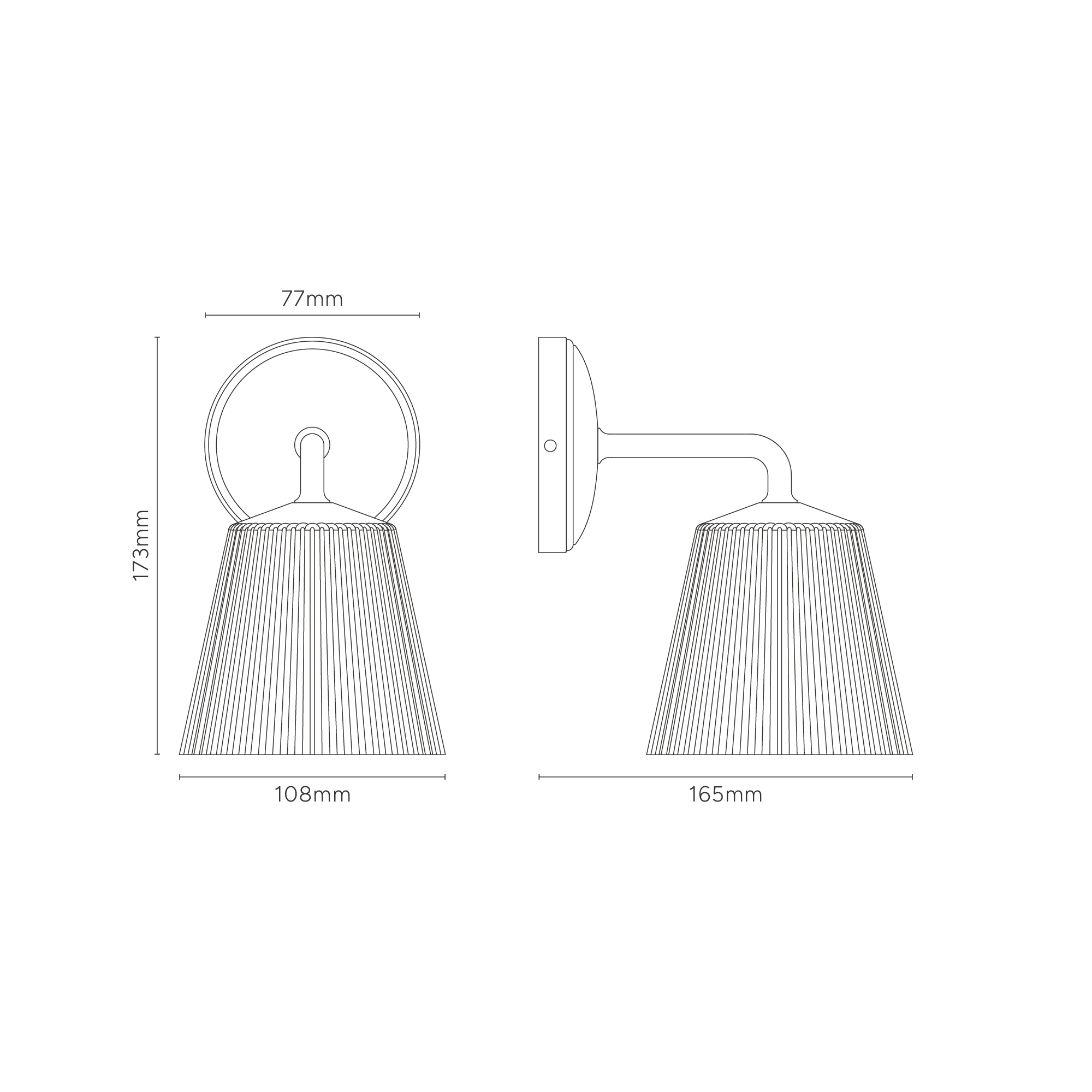 Richmond Small Wall Light Fluted Glass - Bronze - Image 4