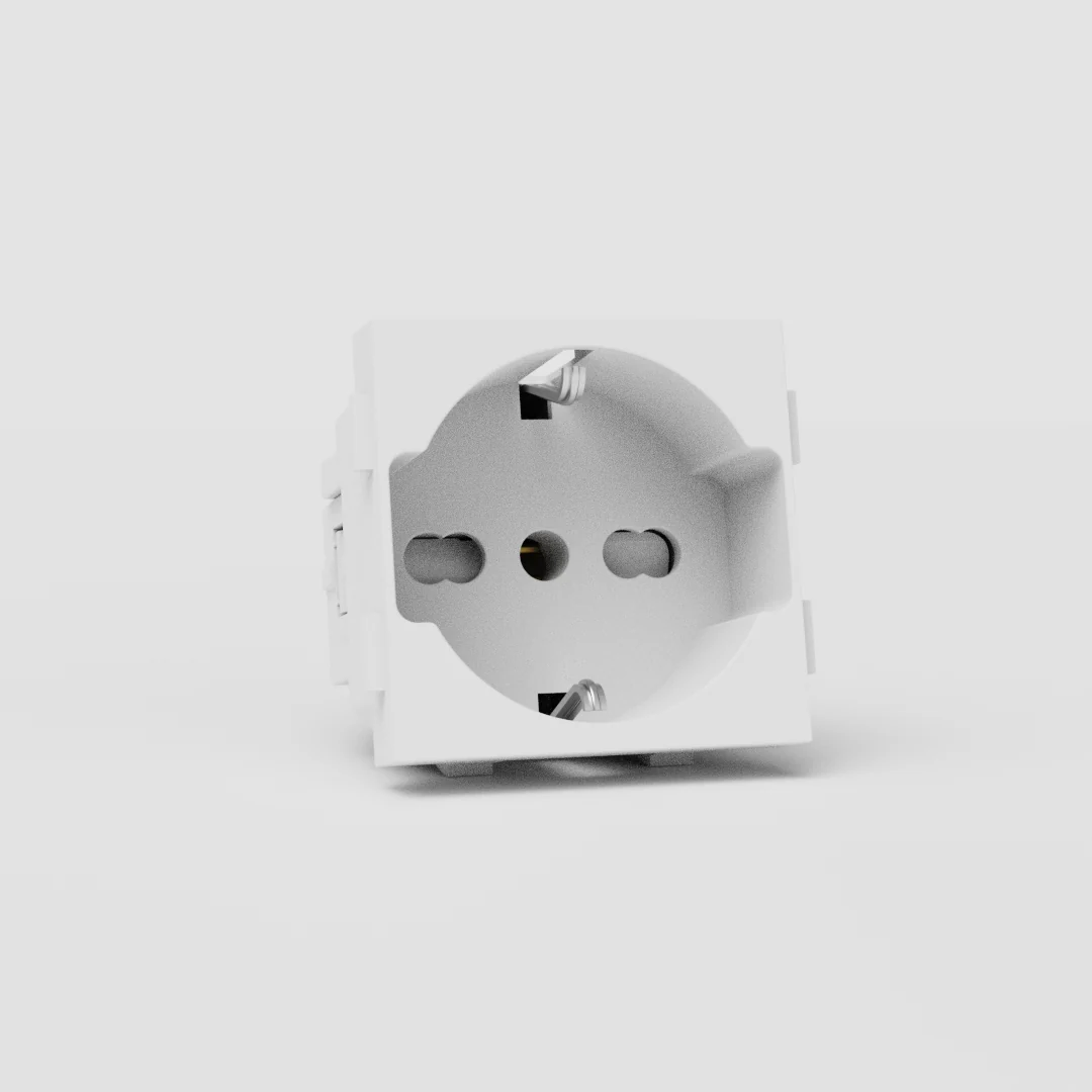 Schuko/Bipasso Socket - White