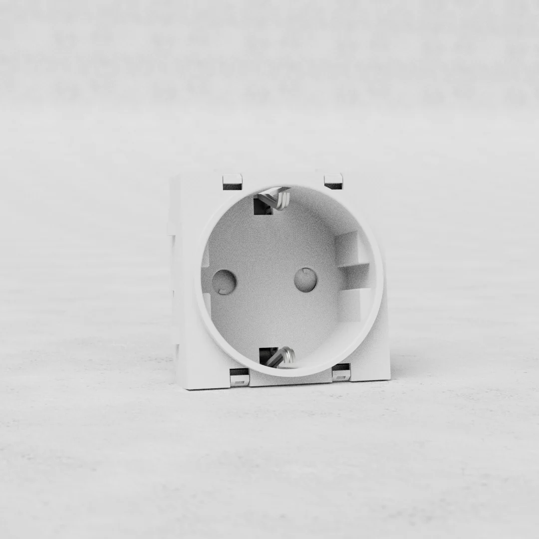 Schuko Type F Socket - White