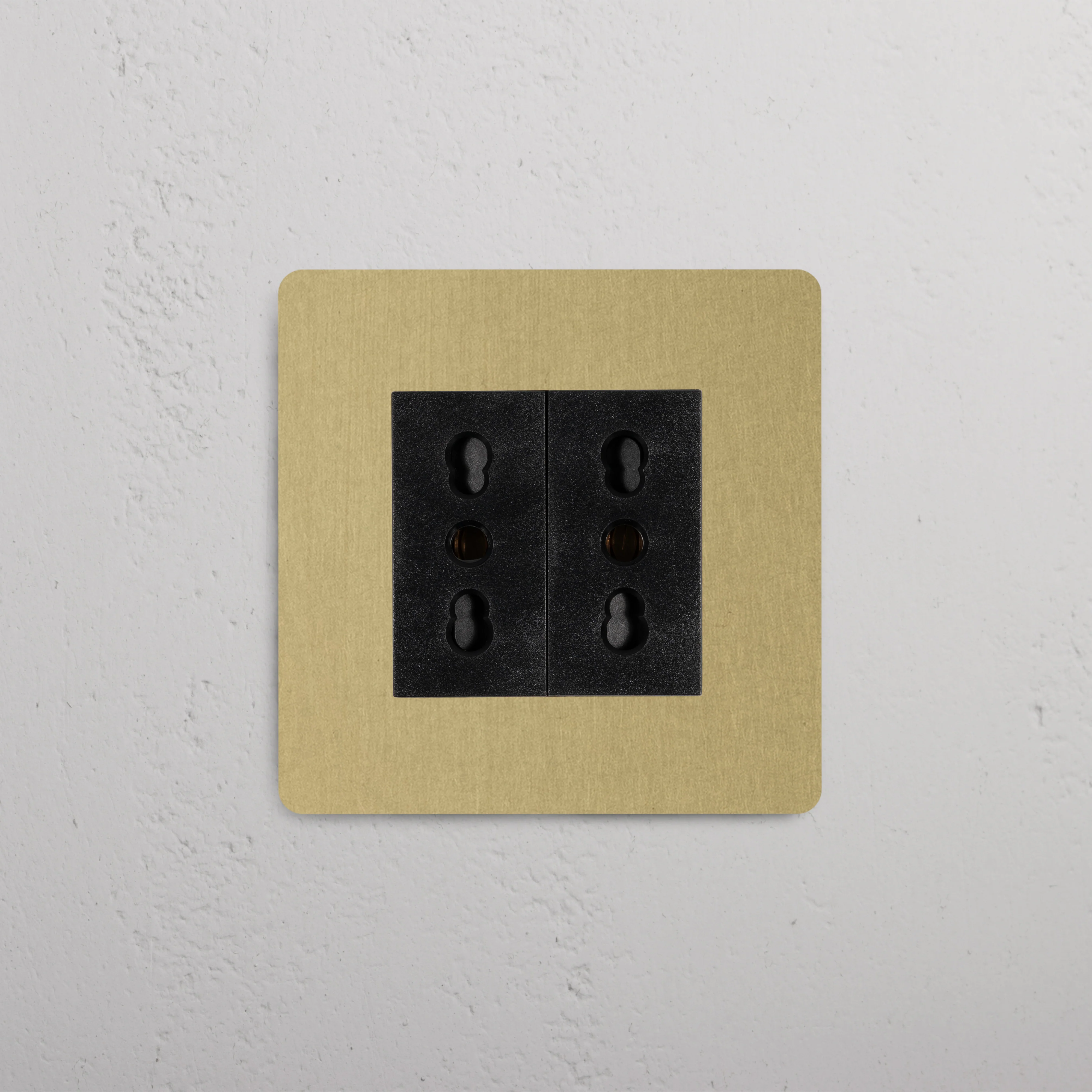 Kew Single 2x Bipasso Socket - Antique Brass | Black - Image 2