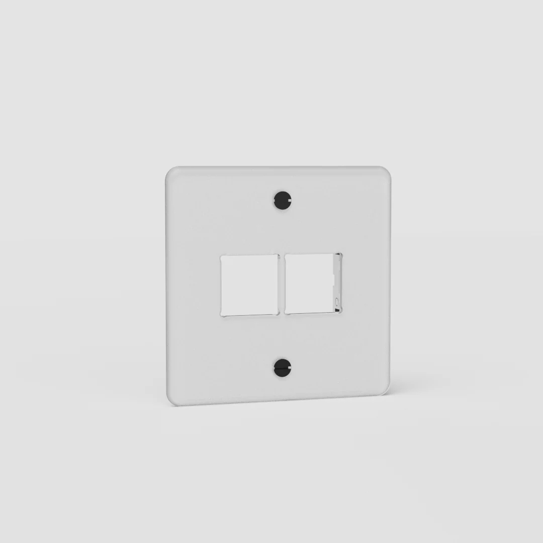Kew Single 2x Keystone Module Plate - Clear | Black