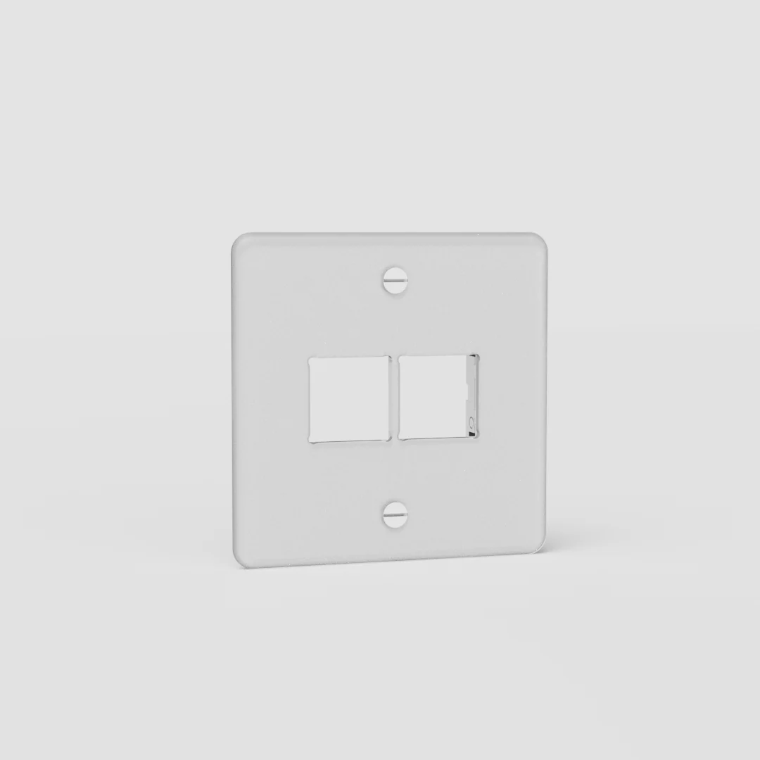 Kew Single 2x Keystone Module Plate - Clear | White