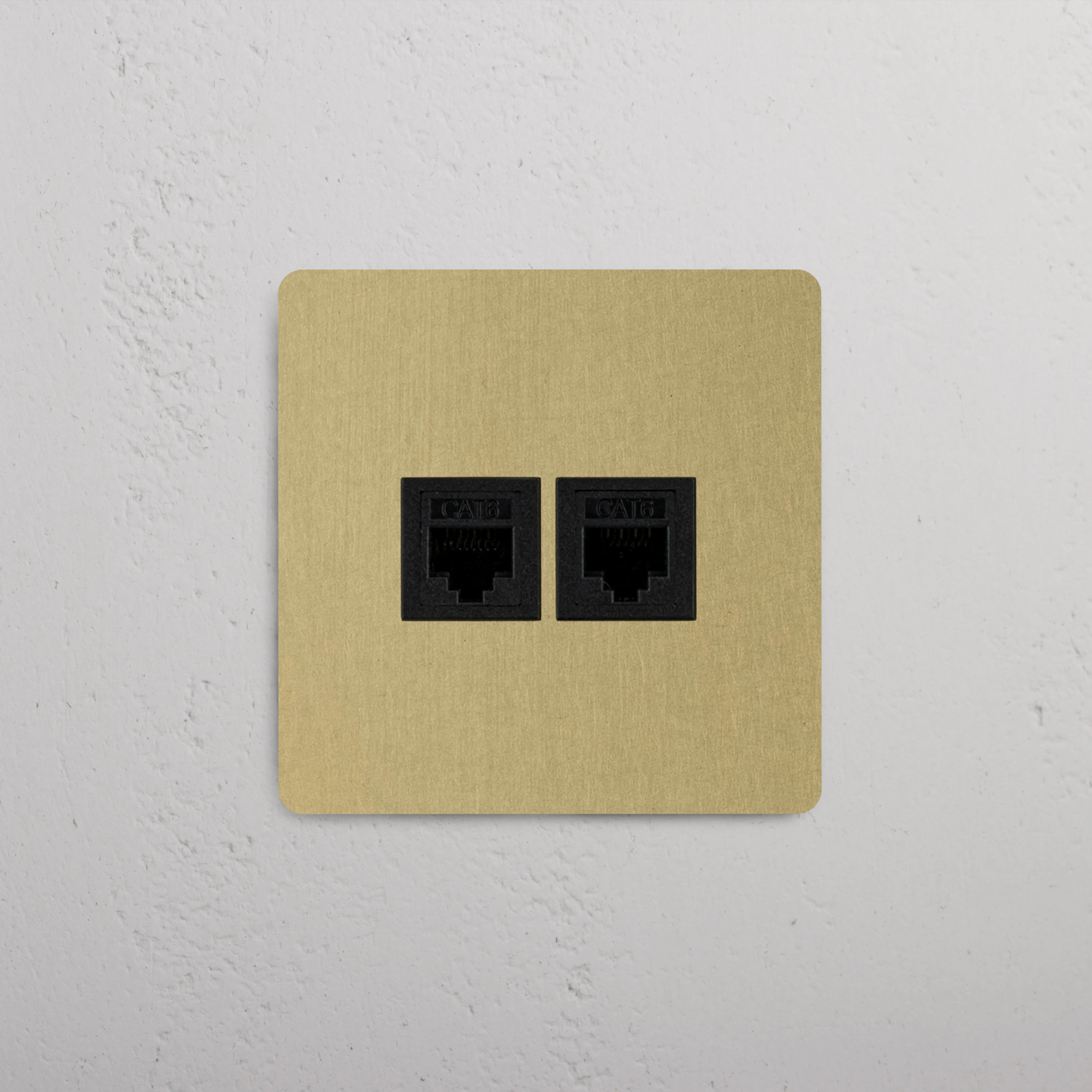 Kew Single 2x RJ45 Socket - Antique Brass | Black - Image 2