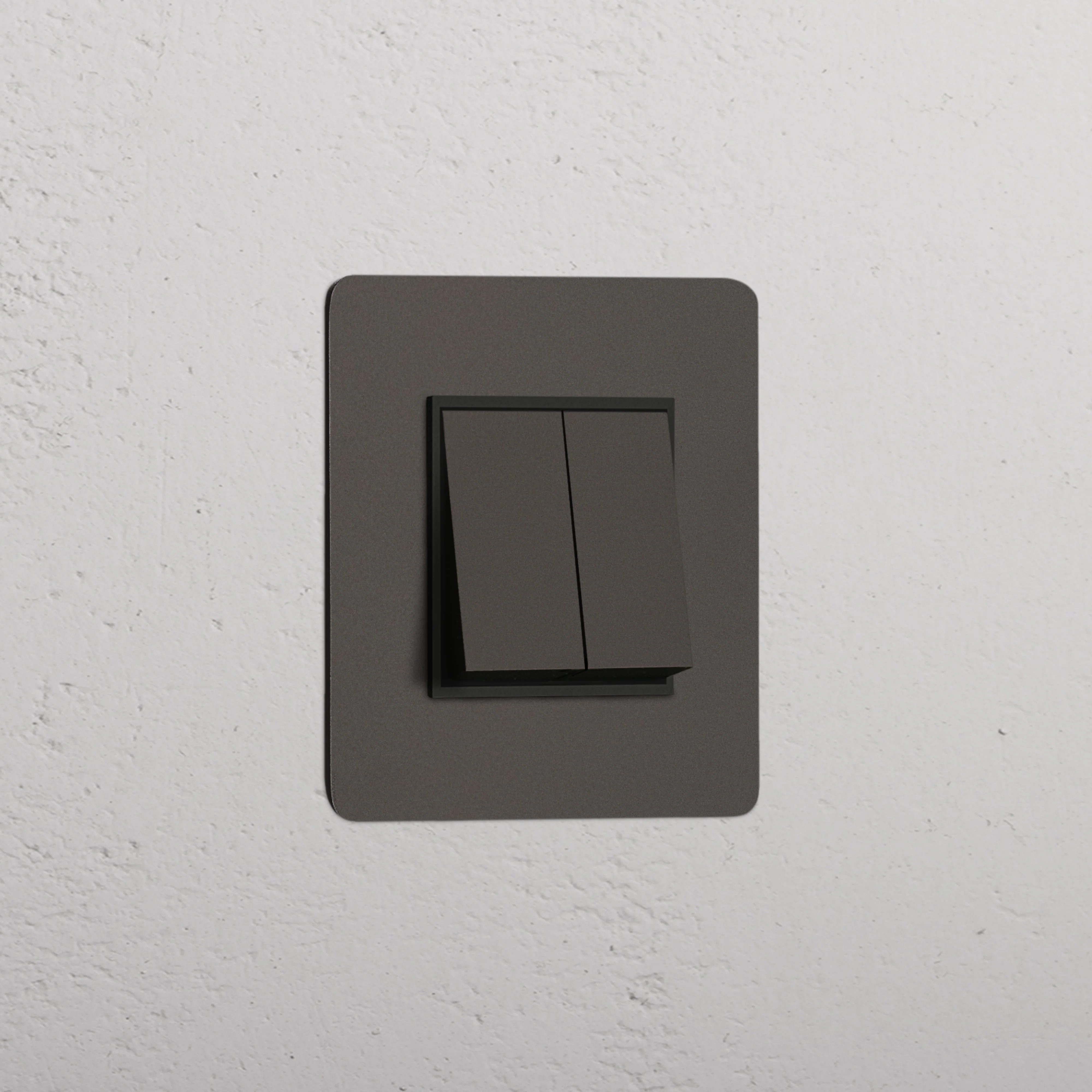 Kew Single 2x Rocker Switch - Bronze | Black