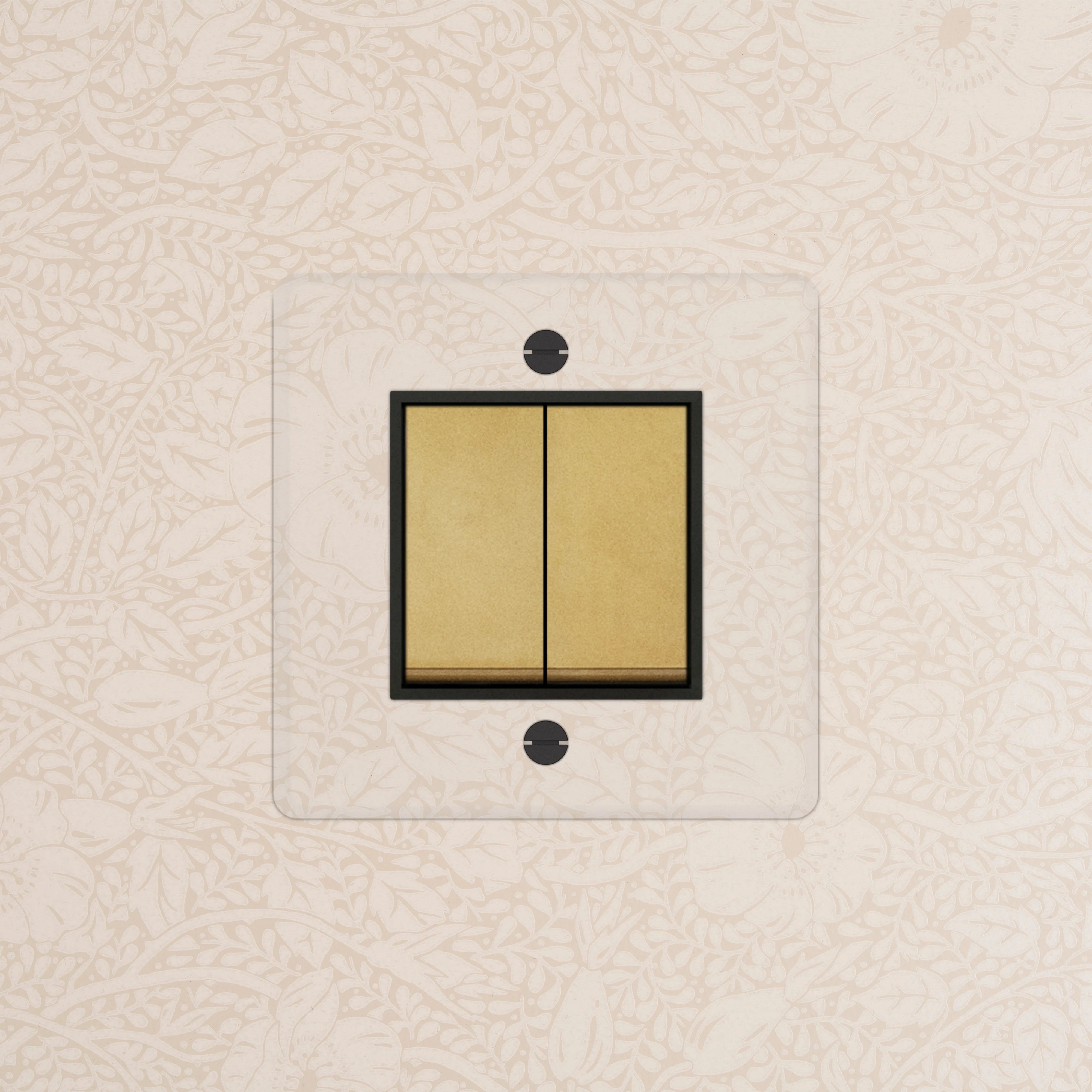 Kew Single 2x Rocker Switch - Clear Antique Brass | Black - Image 2