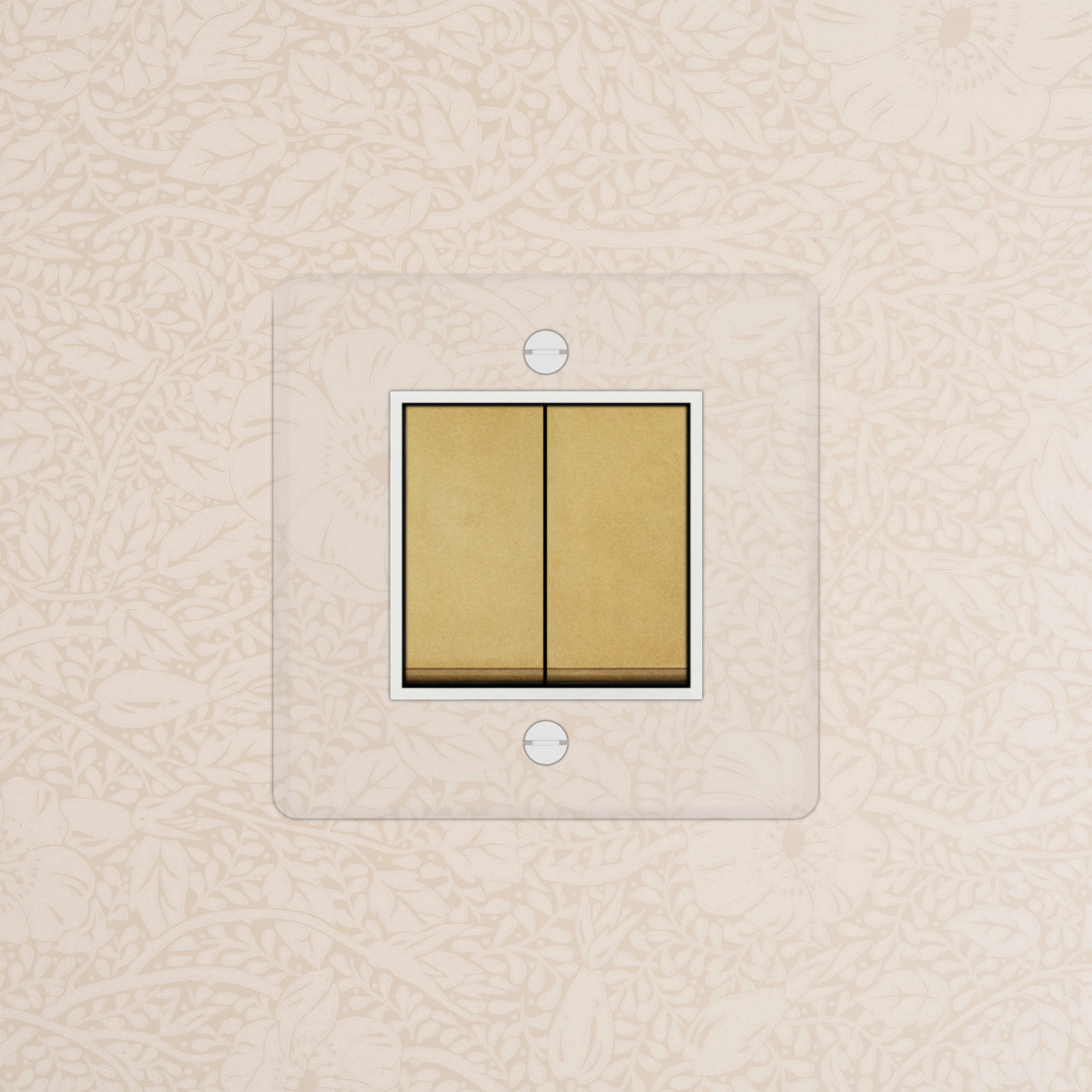 Kew Single 2x Rocker Switch - Clear Antique Brass | White - Image 2